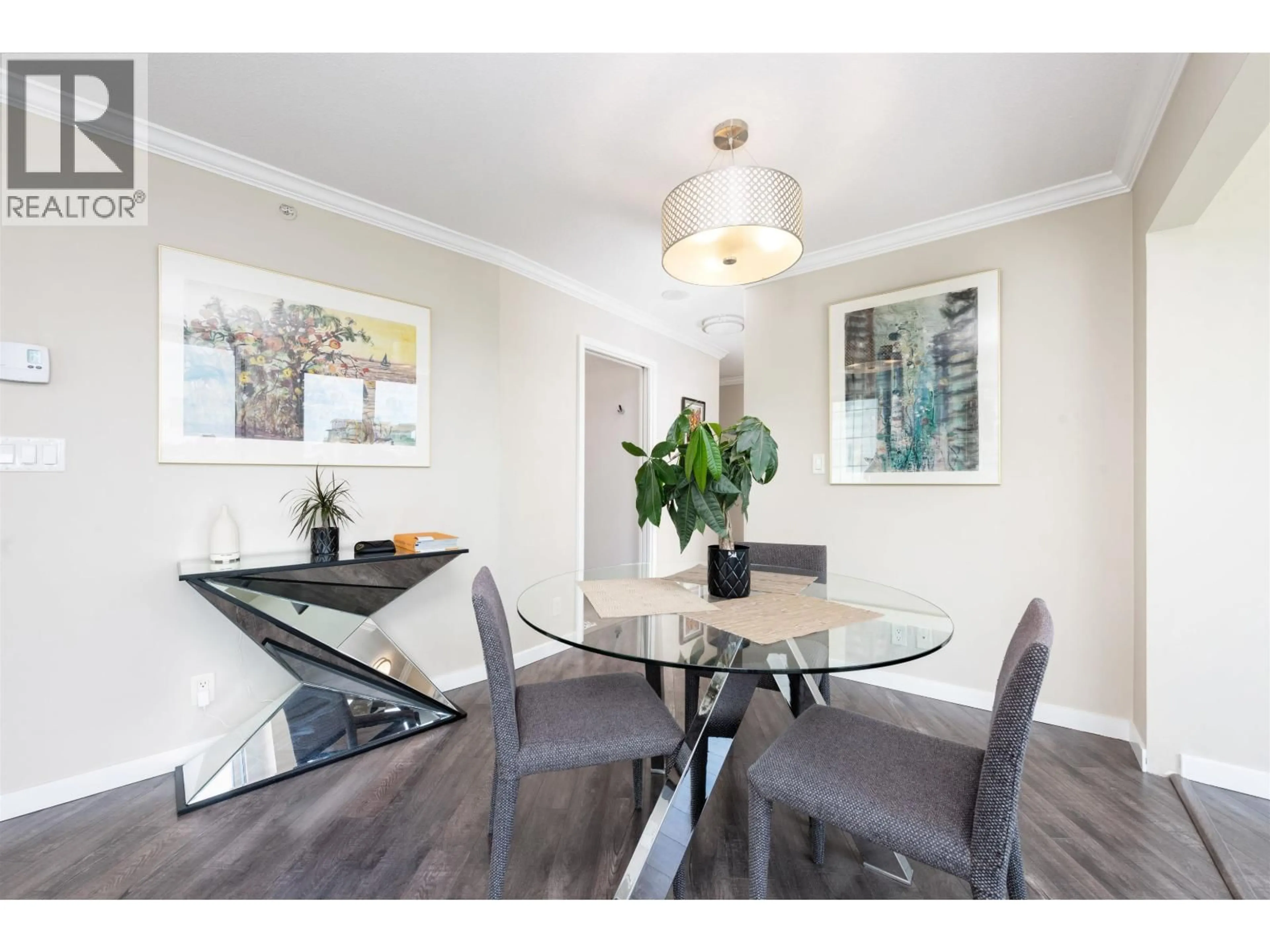 Dining room, wood/laminate floor for 1606 - 33 SMITHE STREET, Vancouver British Columbia V6B0B5