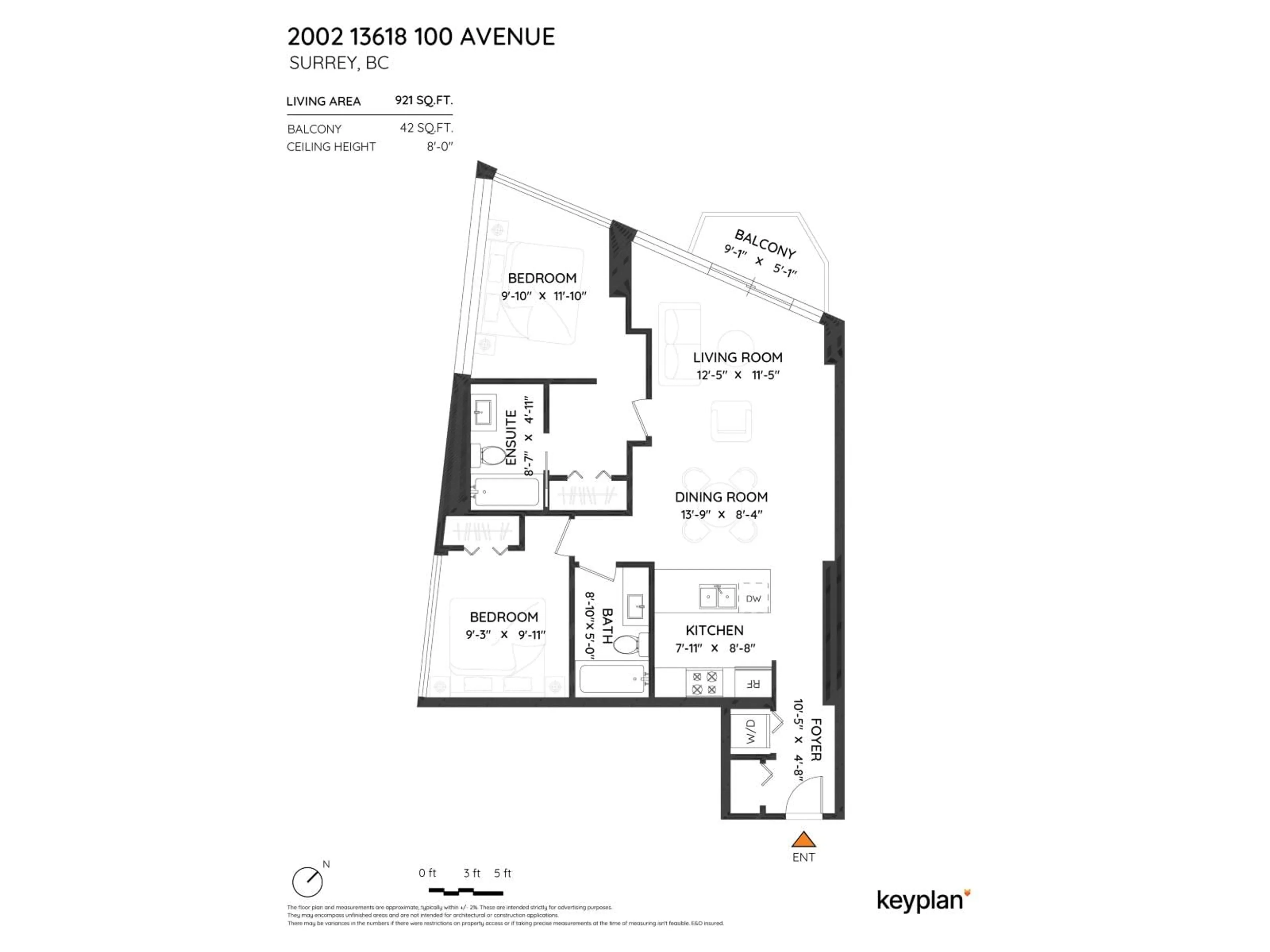 Floor plan for 2002 - 13618 100 AVENUE, Surrey British Columbia V3T0A8