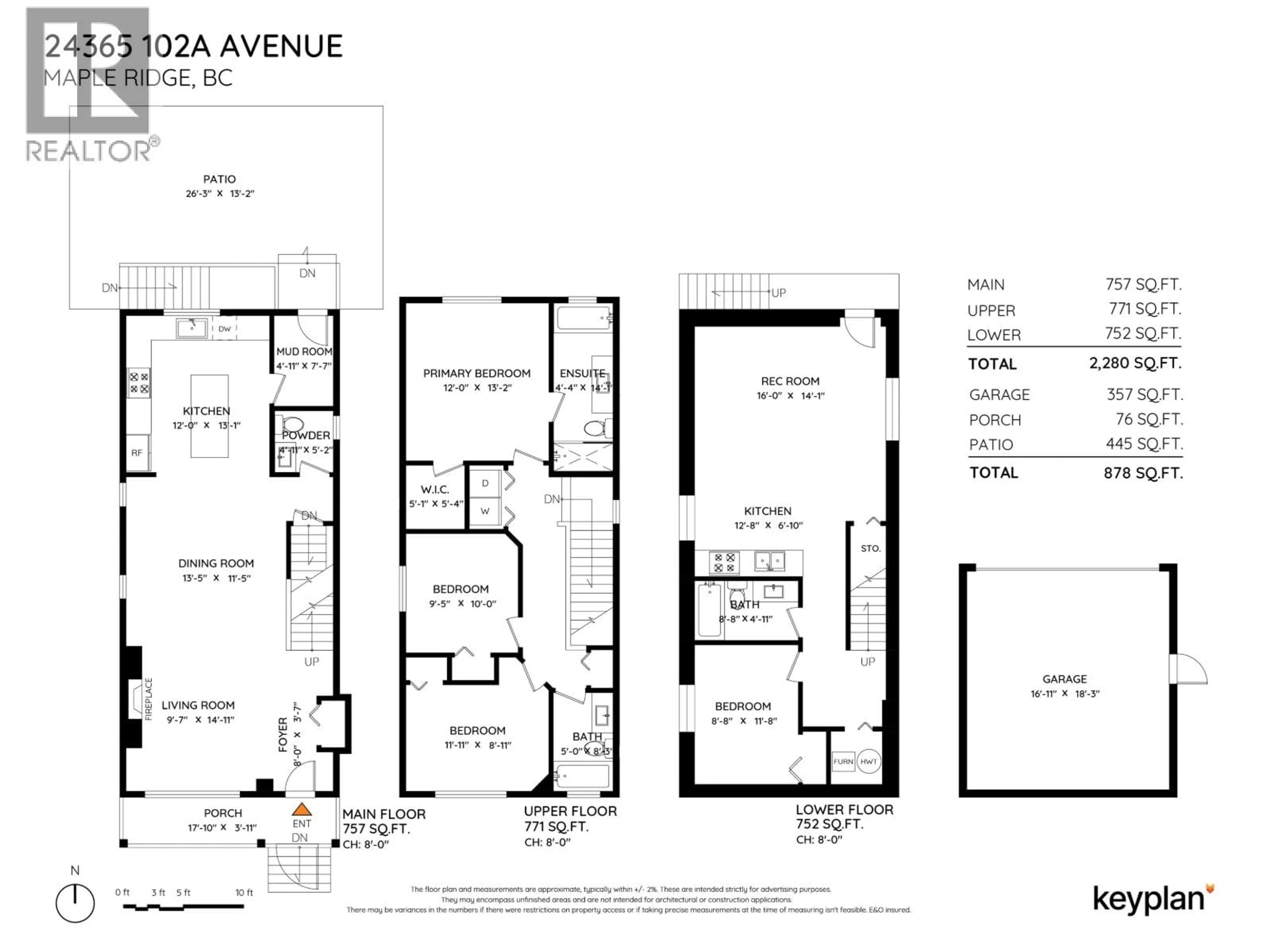 Floor plan for 24365 102A AVENUE, Maple Ridge British Columbia V2W2E3