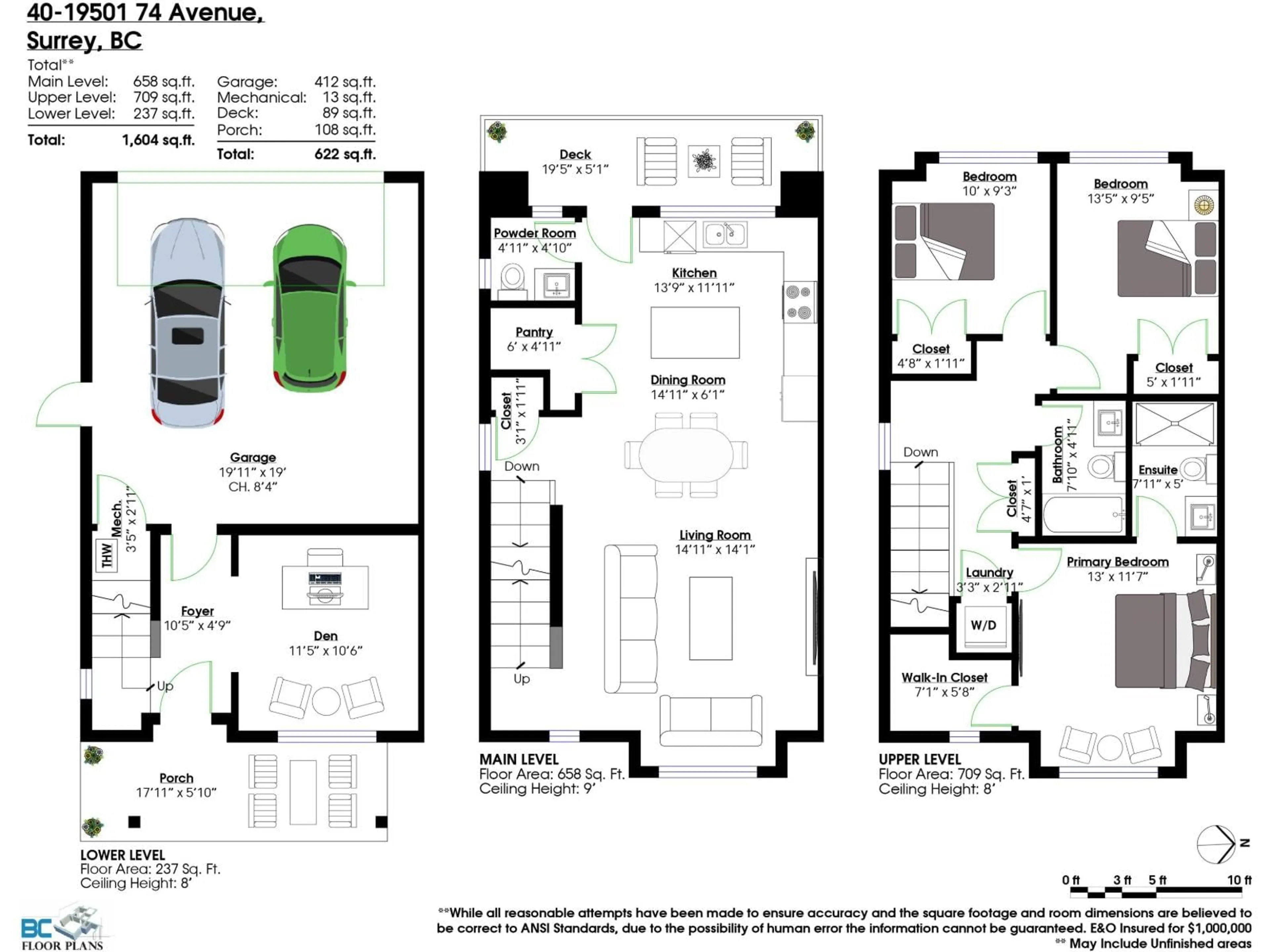 Floor plan for 40 - 19501 74 AVENUE, Surrey British Columbia V4N6V7