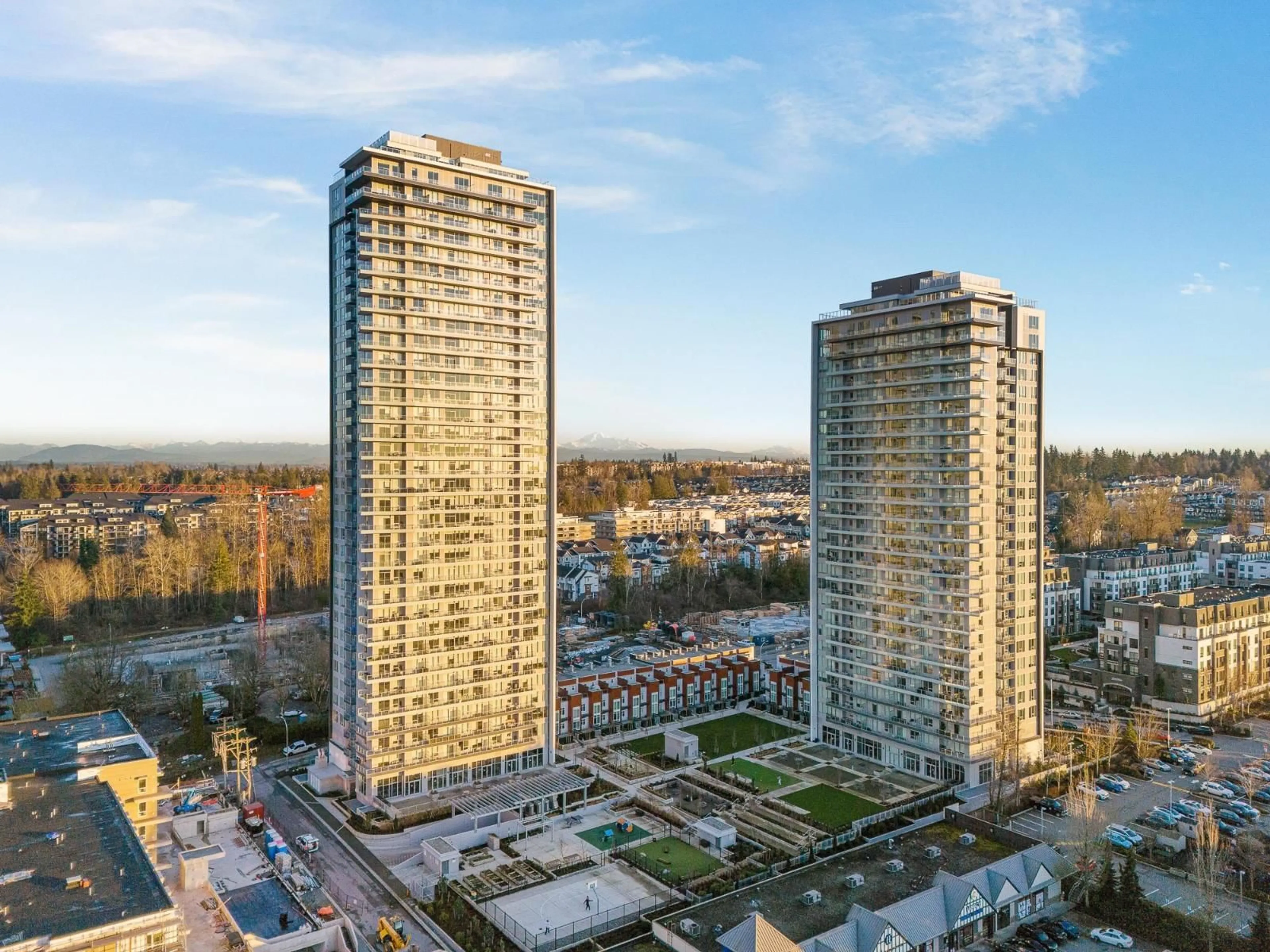 A pic from outside/outdoor area/front of a property/back of a property/a pic from drone, city buildings view from balcony for 1501 - 8551 201 STREET, Langley British Columbia V2Y3Y5