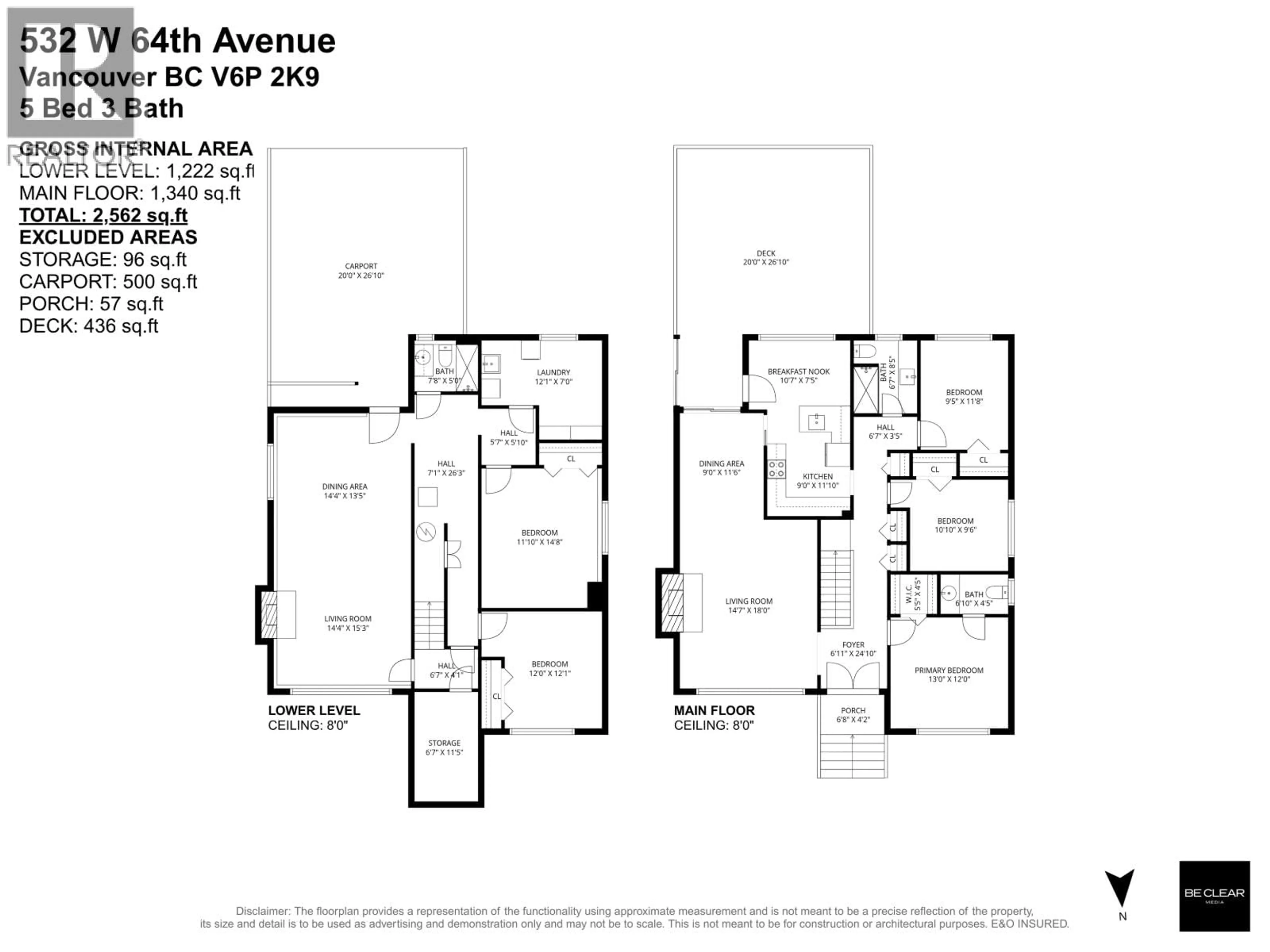 Floor plan for 532 64TH AVENUE, Vancouver British Columbia V6P2K9