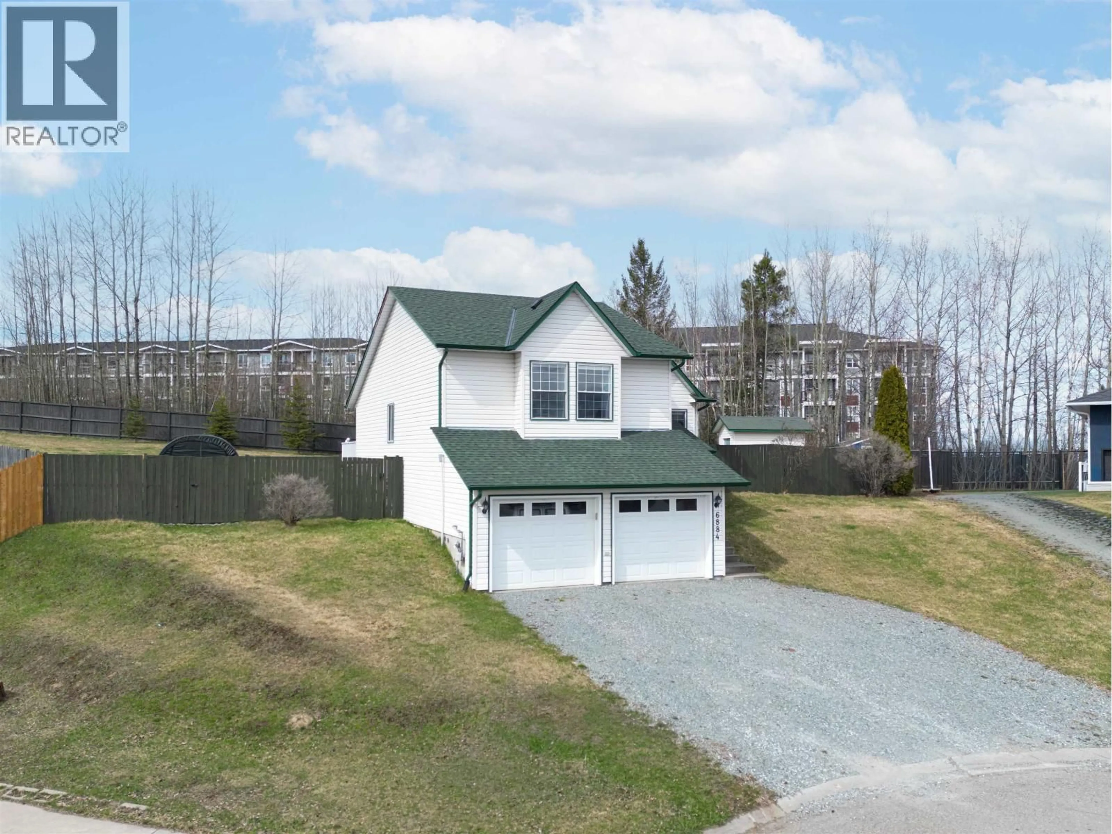 A pic from outside/outdoor area/front of a property/back of a property/a pic from drone, street for 6884 ST FRANCES PLACE, Prince George British Columbia V2N5A4
