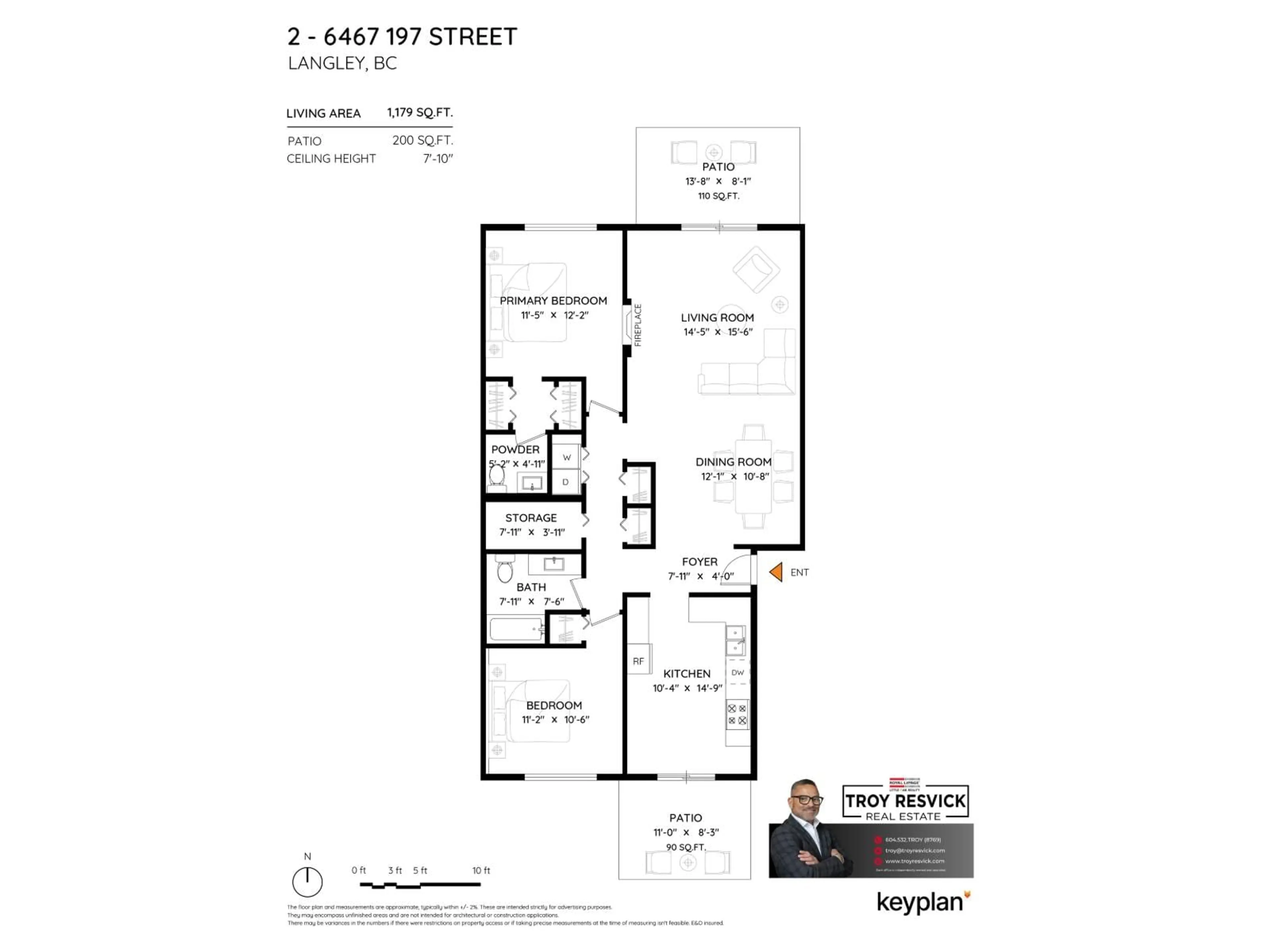 Floor plan for 2 - 6467 197TH STREET, Langley British Columbia V2Y1K7