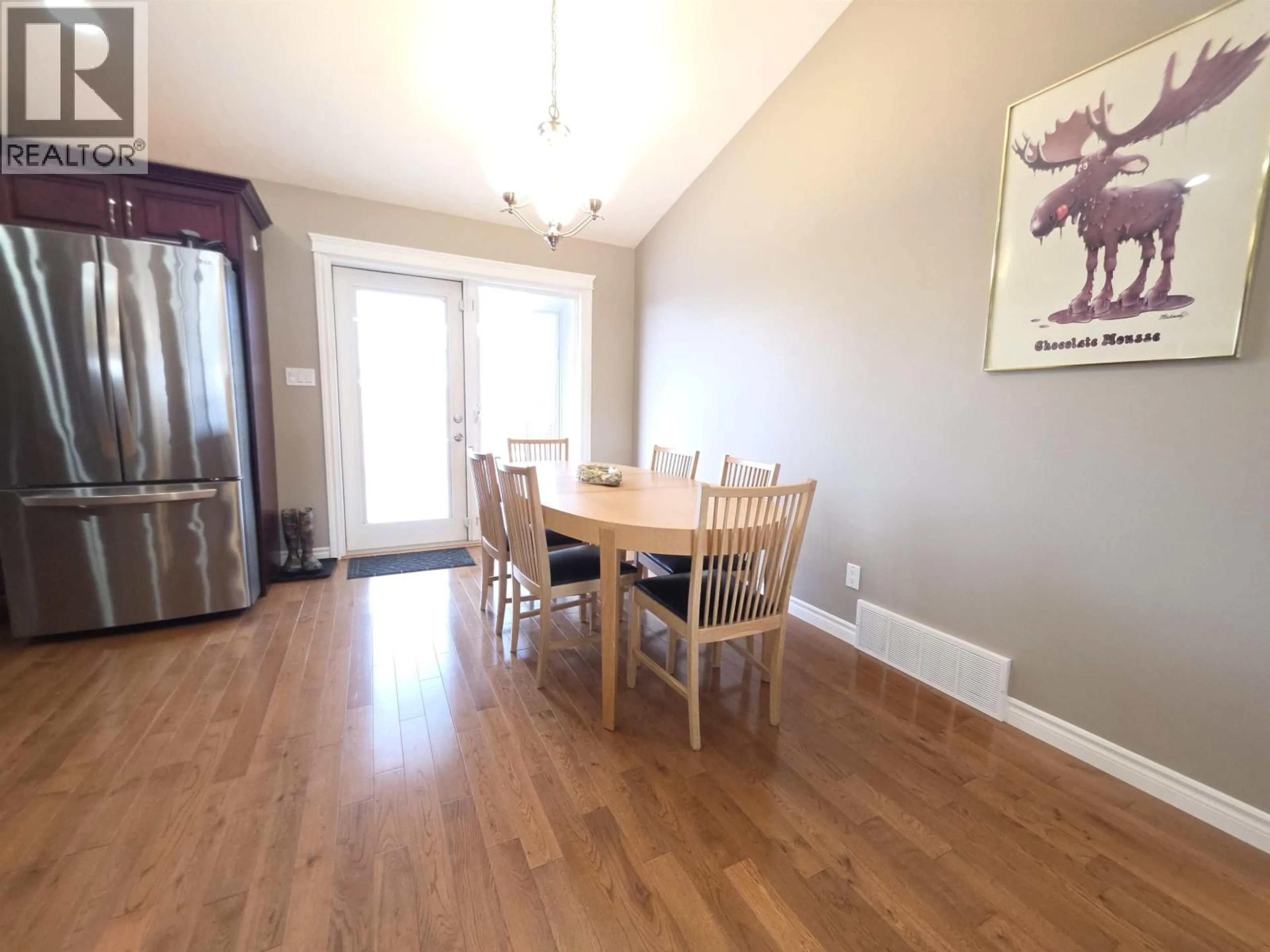 Dining room, wood/laminate floor for 3485 HARGREAVES AVENUE, Vanderhoof British Columbia V0J3A2