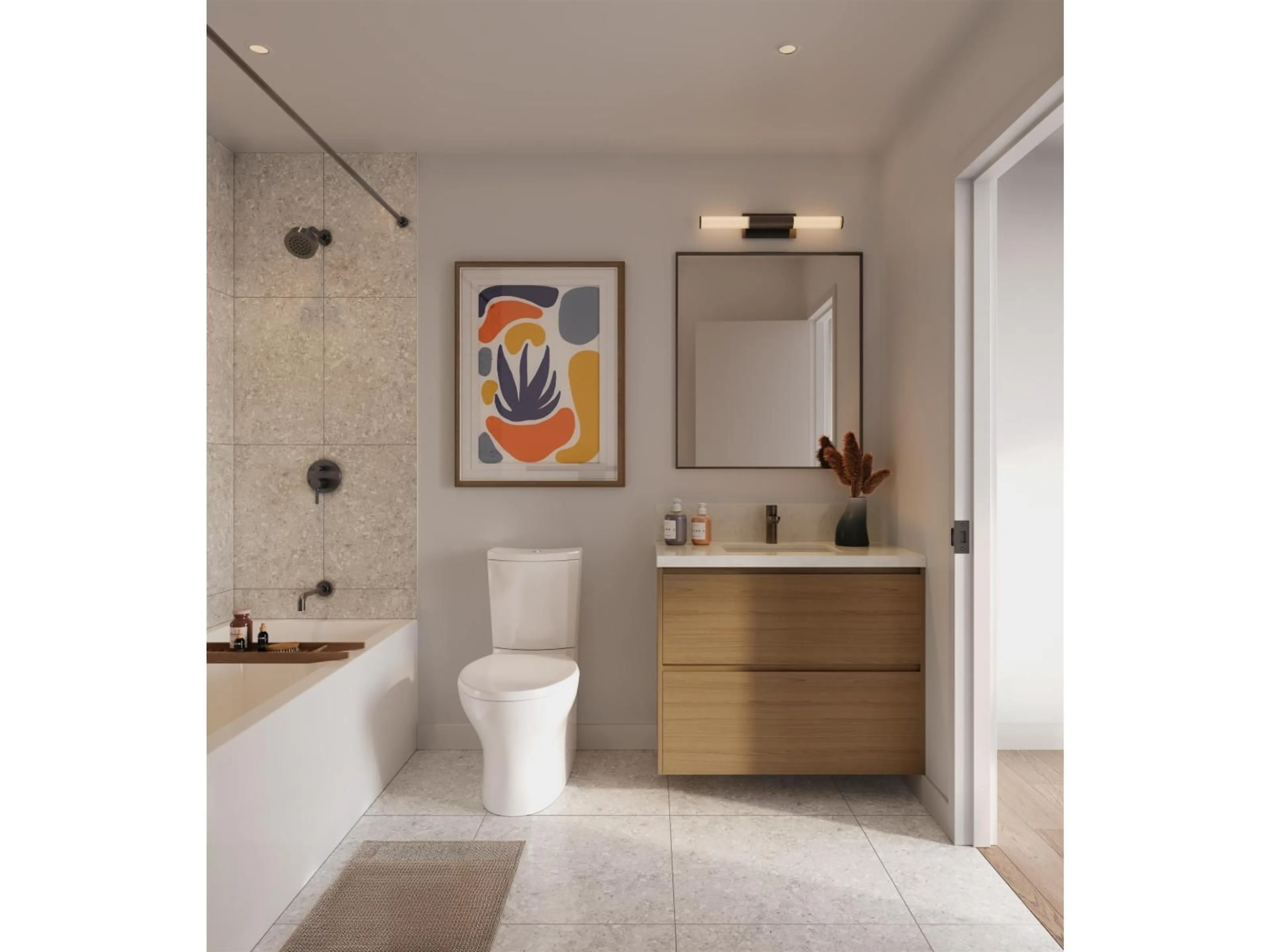 Contemporary bathroom, ceramic/tile floor for 523 - 7588 198B STREET, Langley British Columbia V2Y3X9