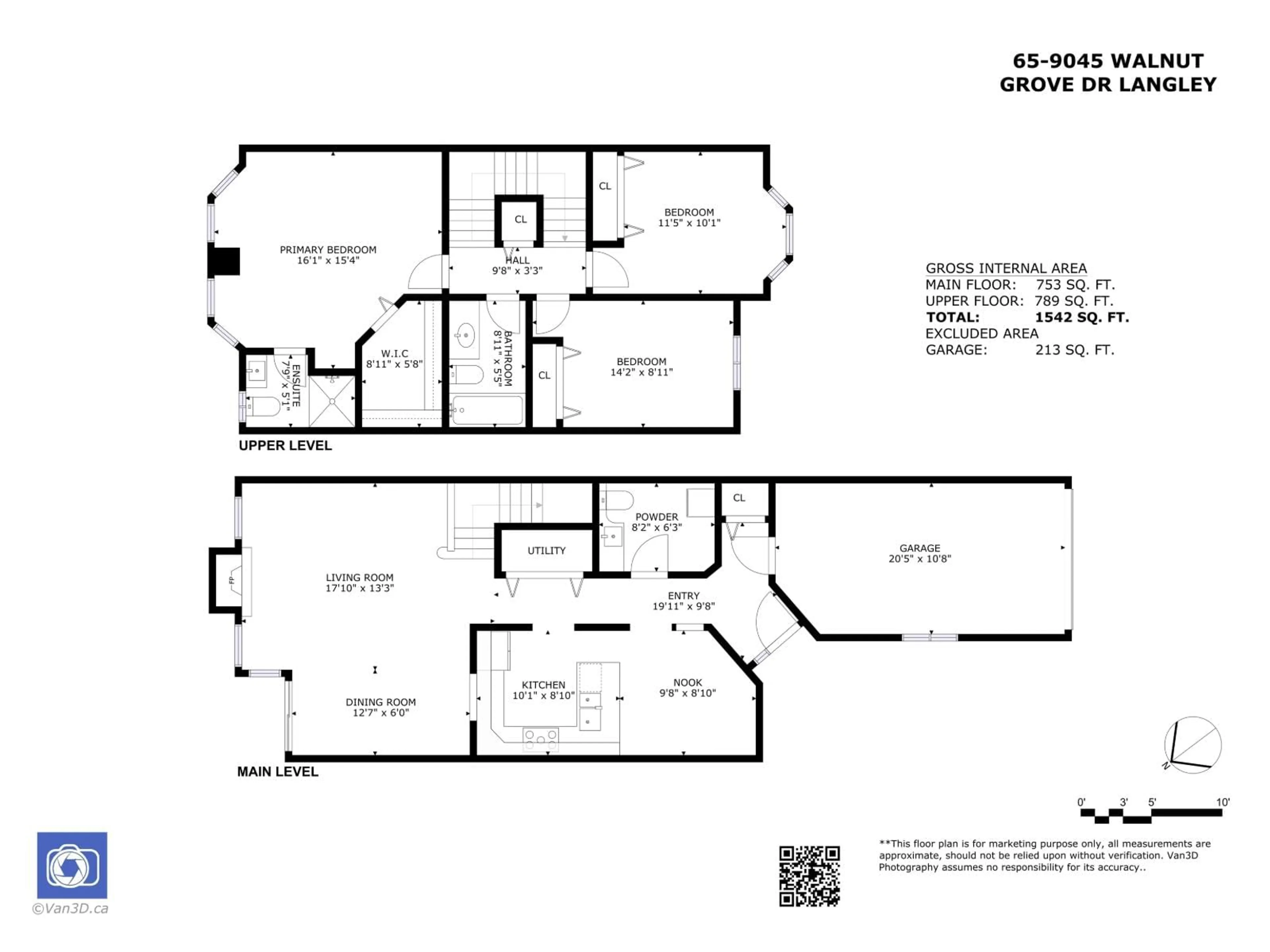 Floor plan for 65 - 9045 WALNUT GROVE DRIVE, Langley British Columbia V1M2E1