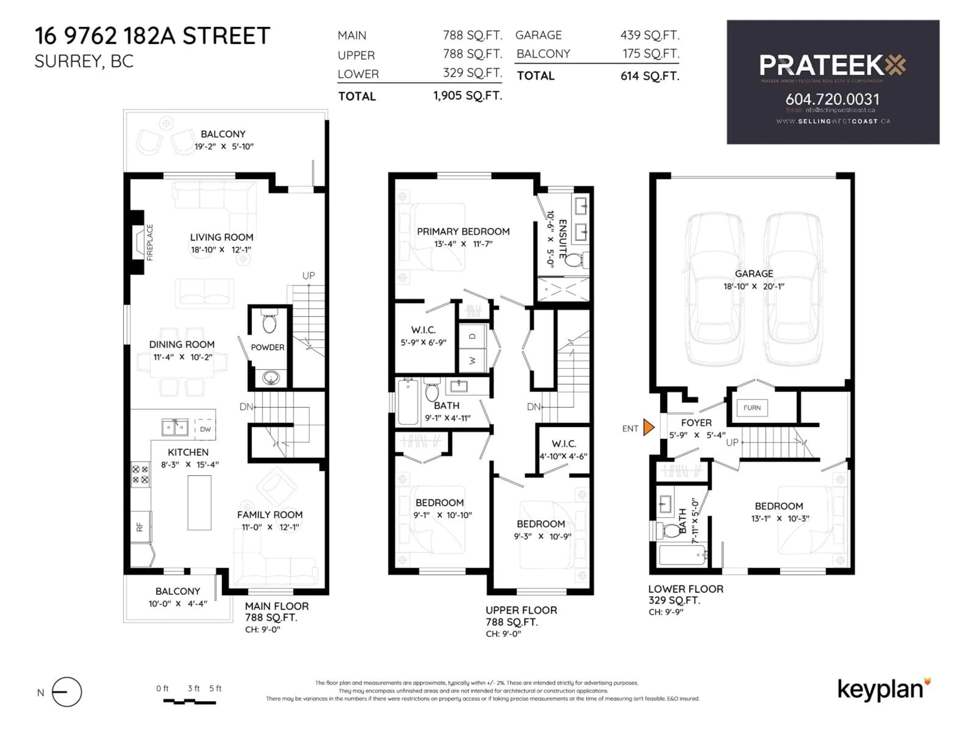 Floor plan for 16 - 9762 182A STREET, Surrey British Columbia V4N6W5