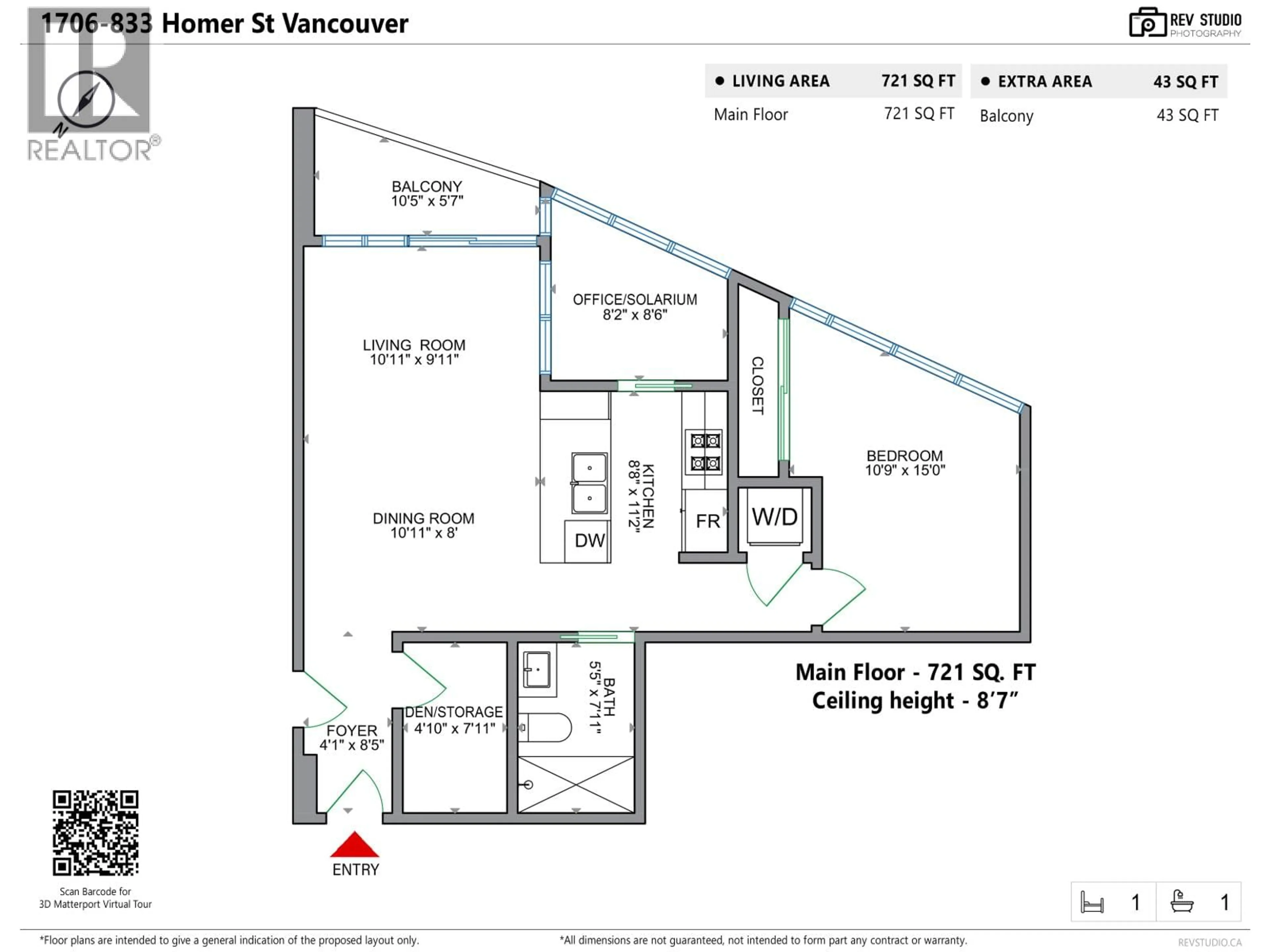 Floor plan for 1706 - 833 HOMER STREET, Vancouver British Columbia V6B0H4