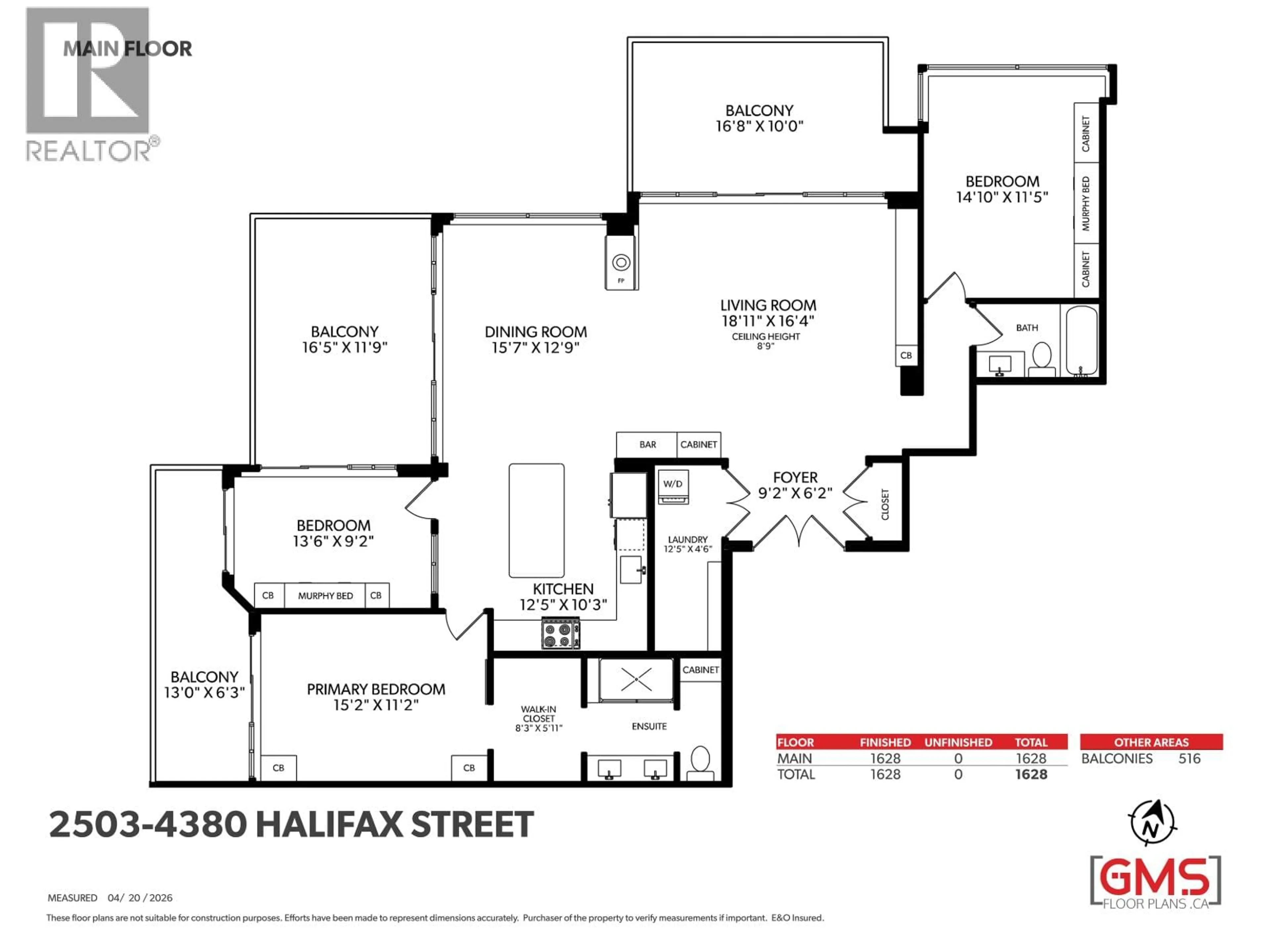 Floor plan for 2503 - 4380 HALIFAX STREET, Burnaby British Columbia V5C6R3