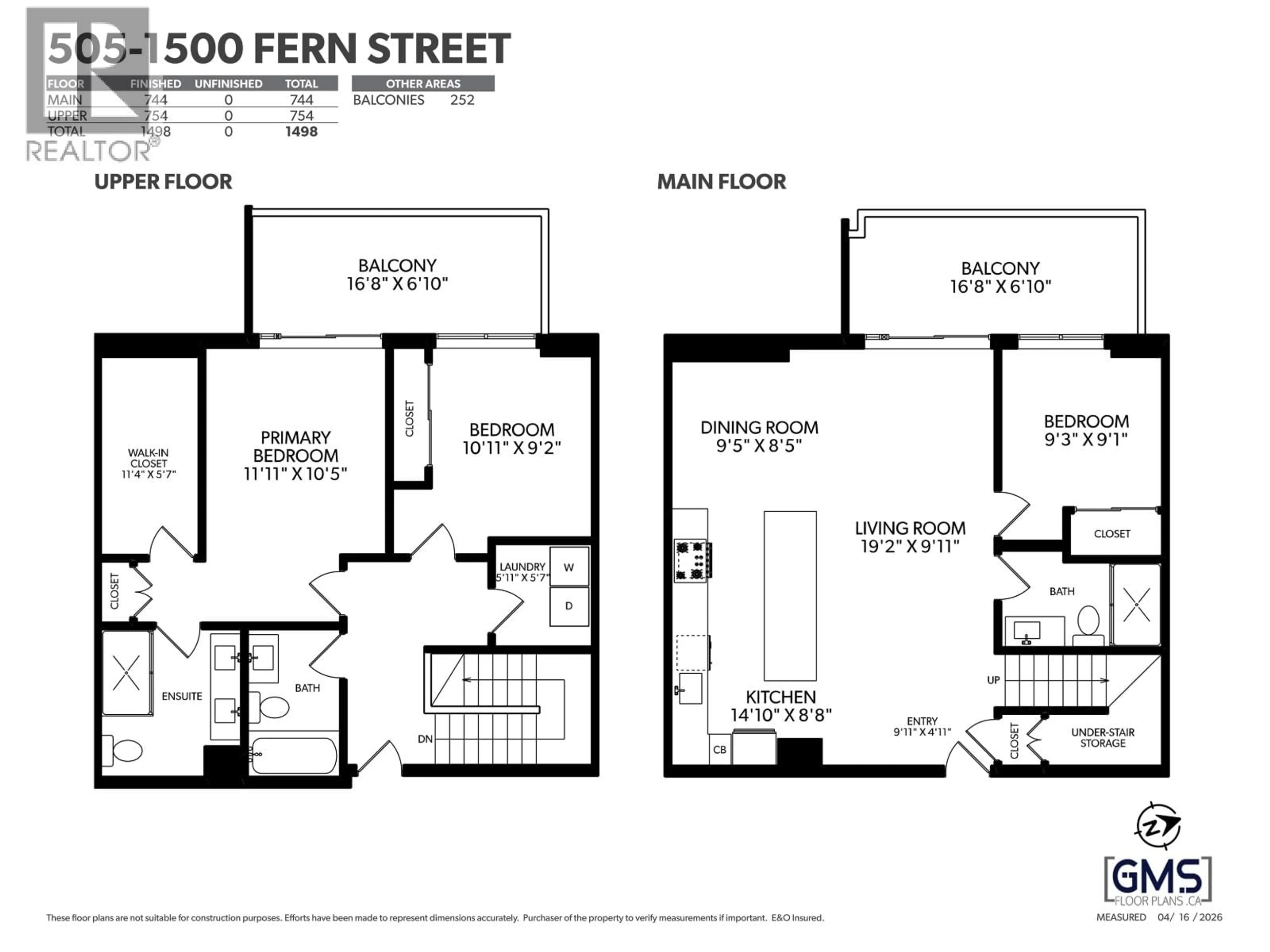 Floor plan for 505 - 1500 FERN STREET, North Vancouver British Columbia V7J0E6