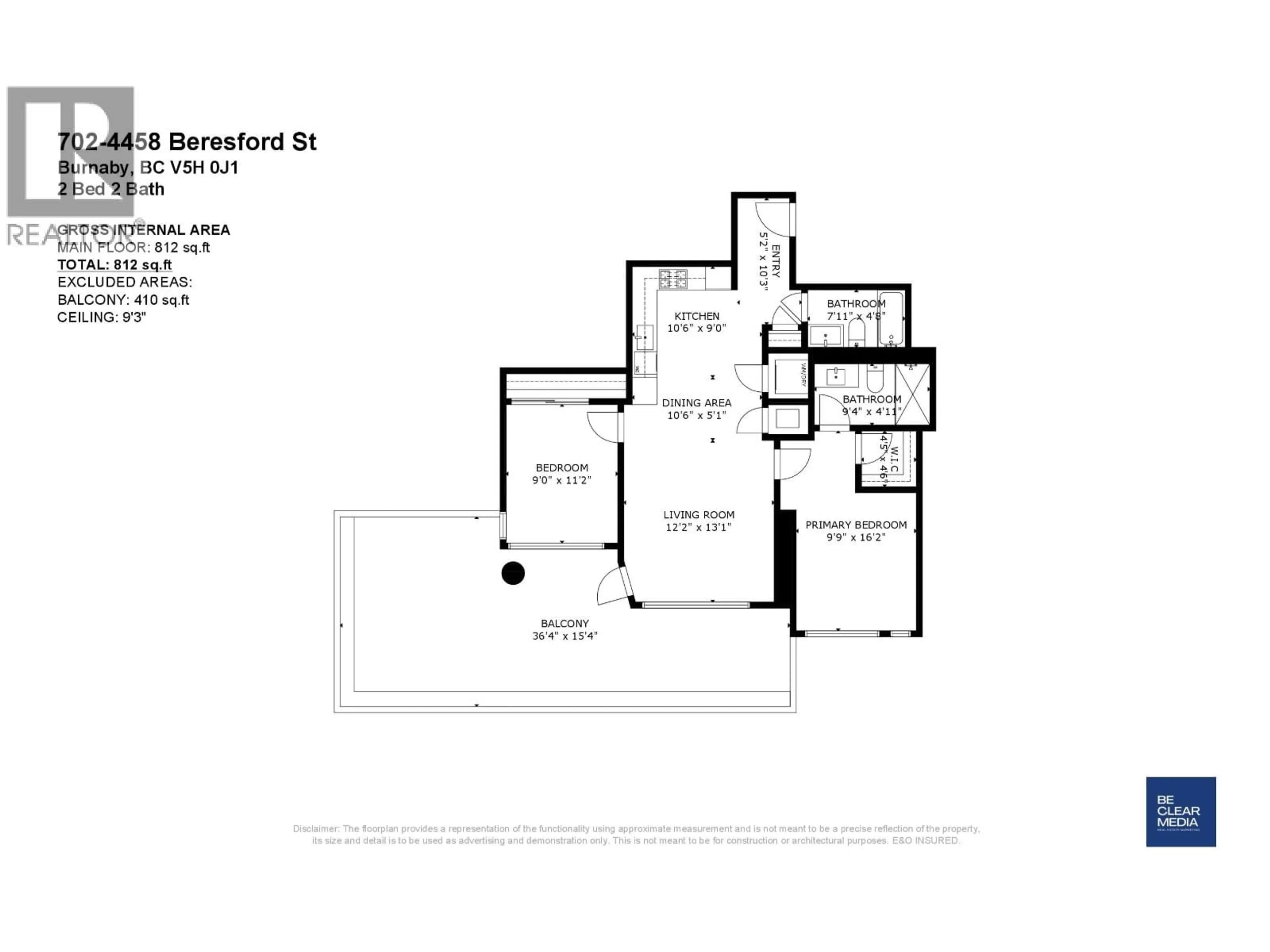 Floor plan for 702 - 4458 BERESFORD STREET, Burnaby British Columbia V5H0J1