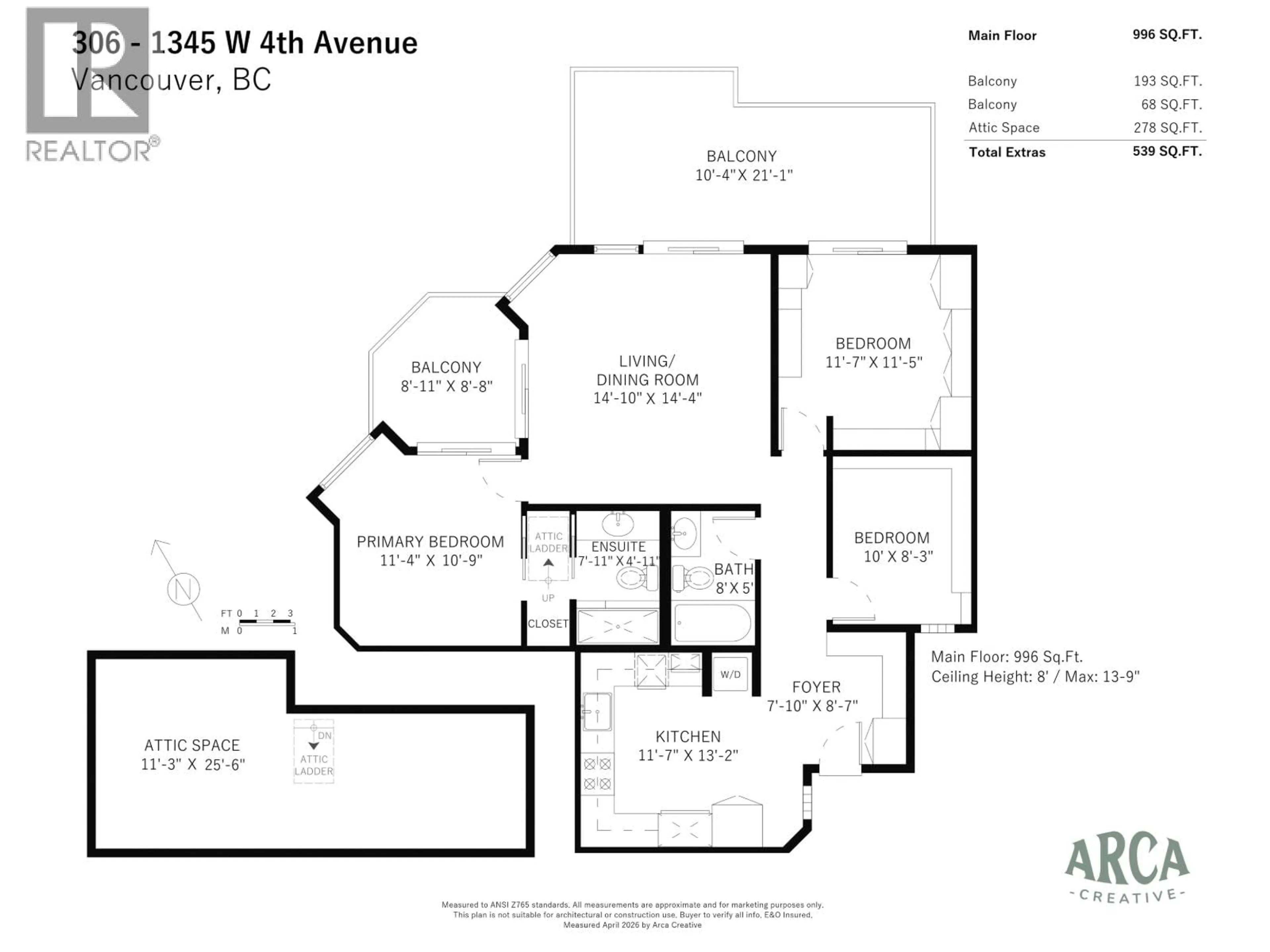 Floor plan for 306 - 1345 4TH AVENUE, Vancouver British Columbia V6H3Y8