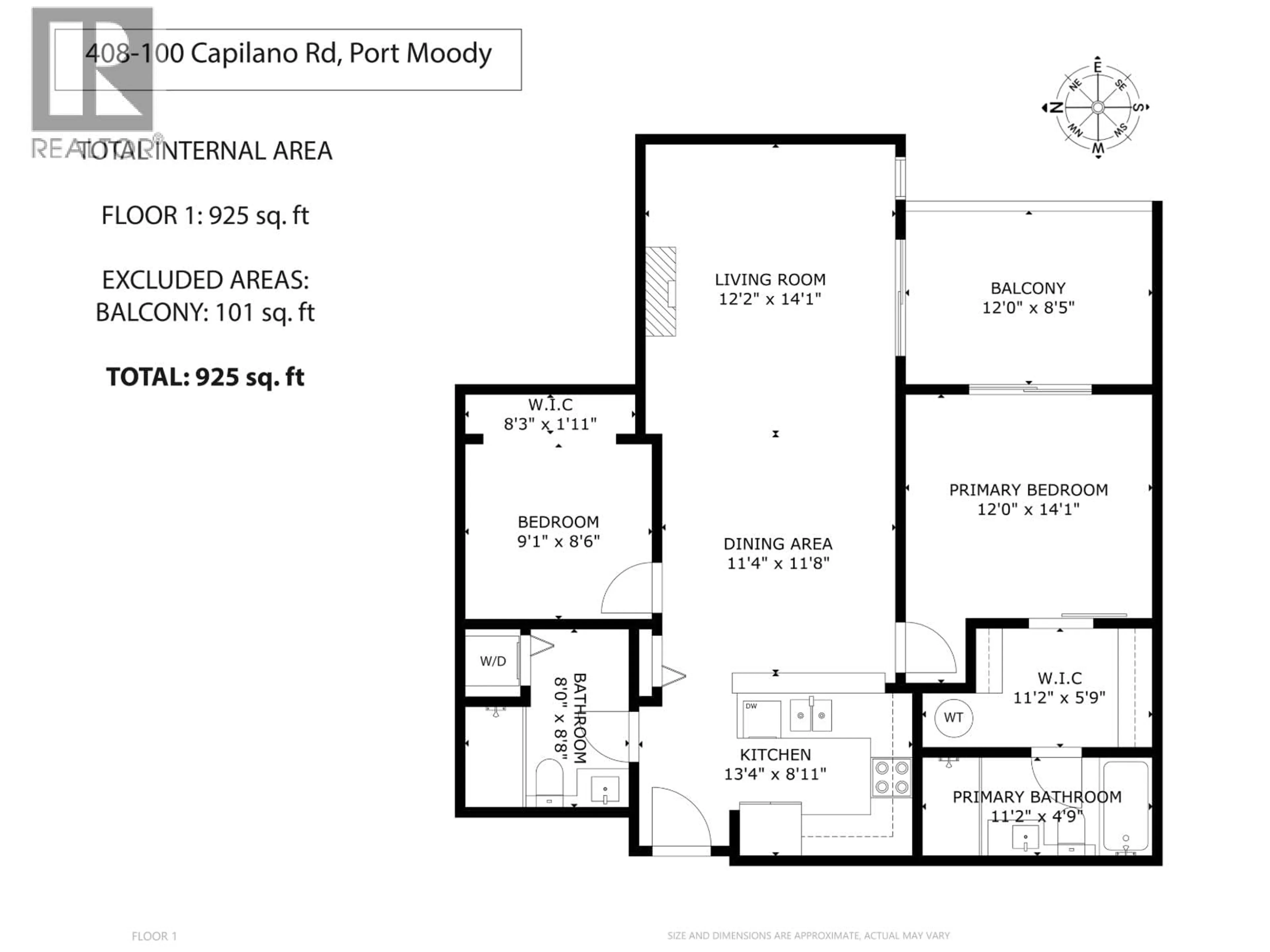 Floor plan for 408 - 100 CAPILANO ROAD, Port Moody British Columbia V3H5M9