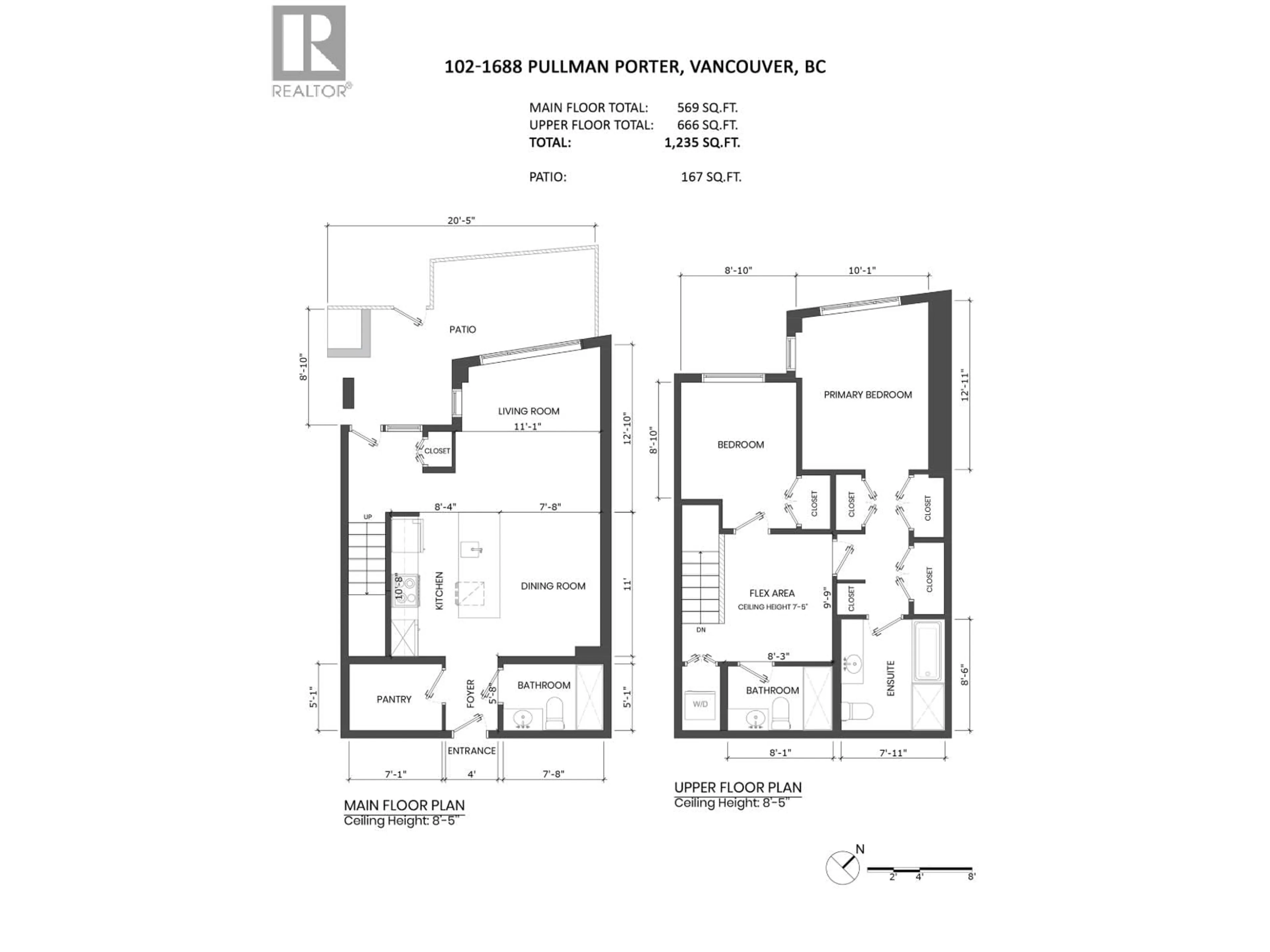 Floor plan for 102 - 1688 PULLMAN PORTER STREET, Vancouver British Columbia V6A0H3