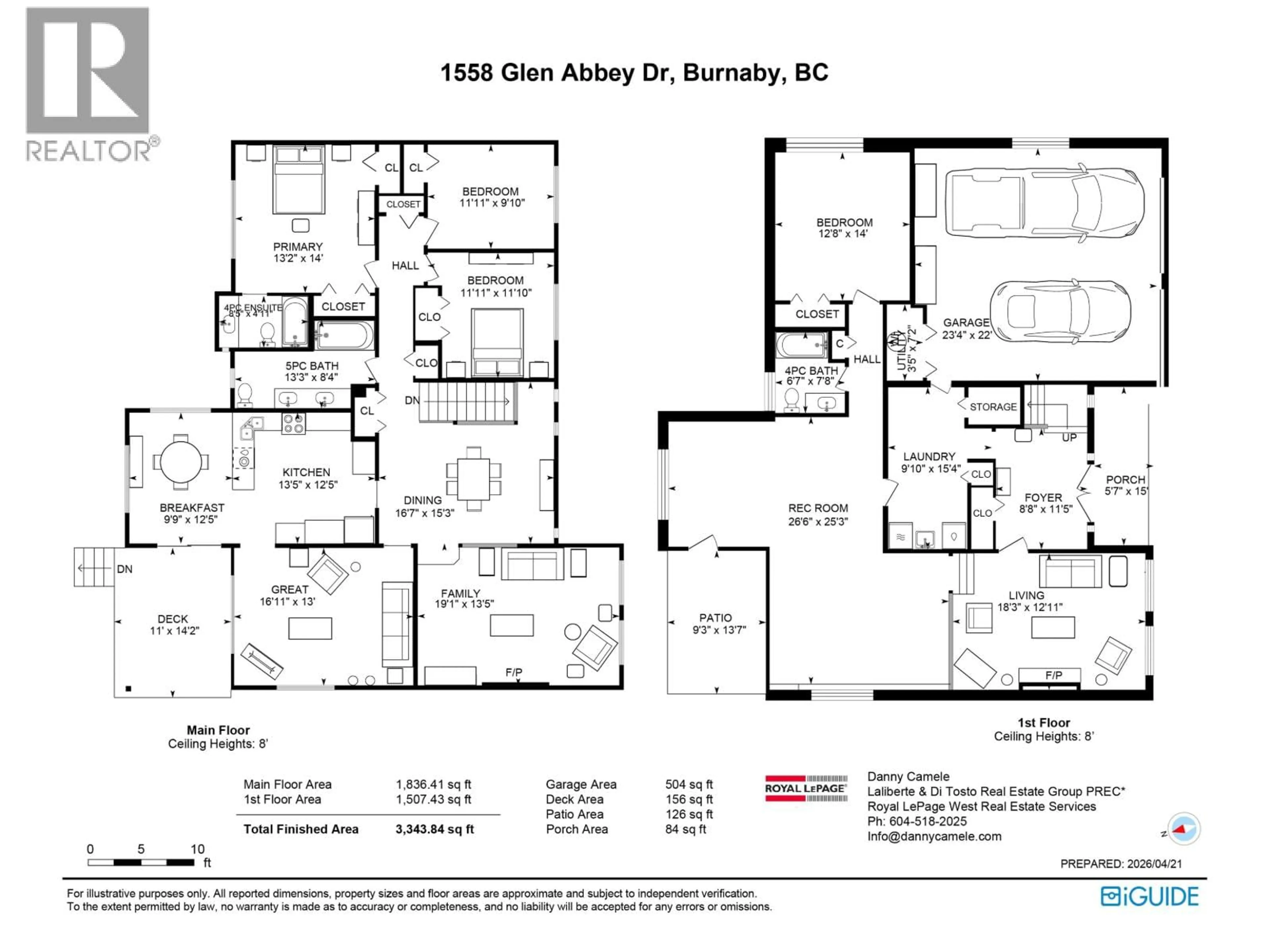 Floor plan for 1558 GLEN ABBEY DRIVE, Burnaby British Columbia V5A4C8