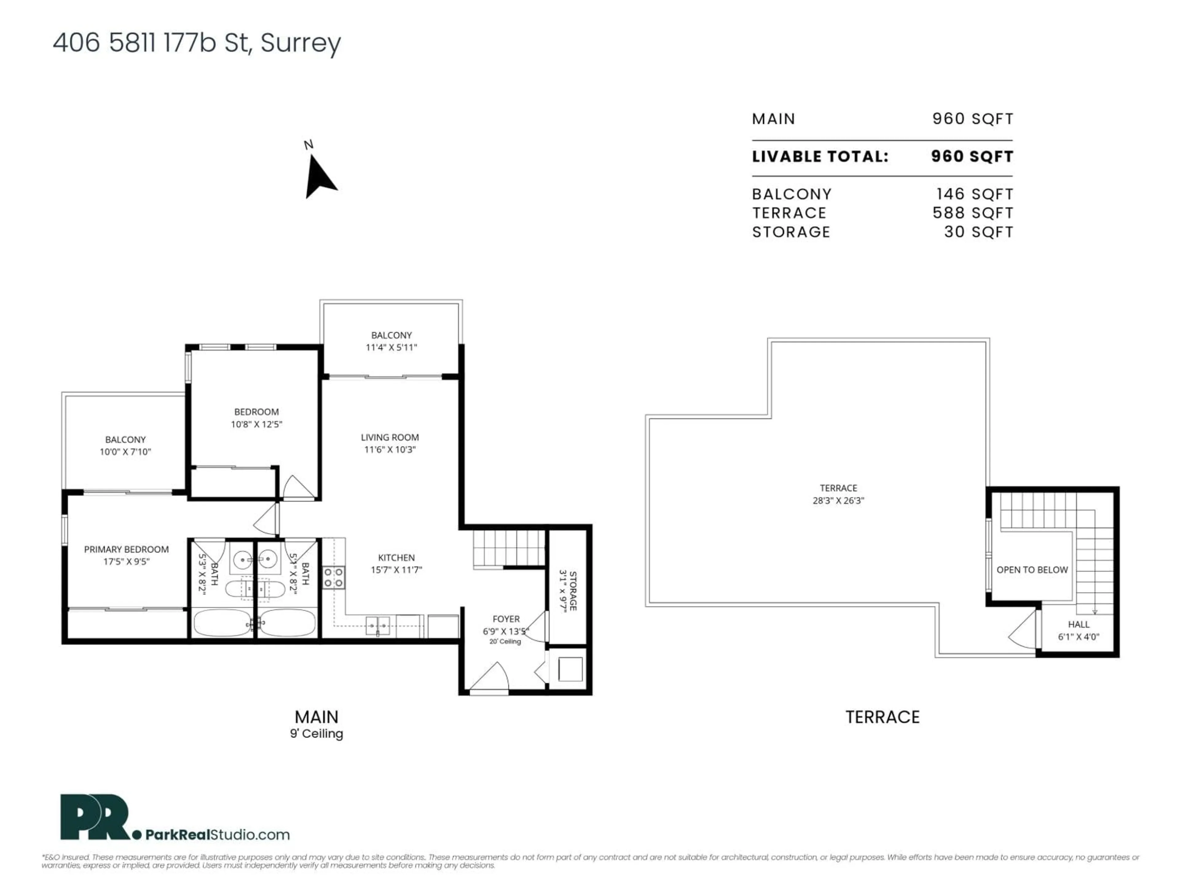 Floor plan for 406 - 5811 177B STREET, Surrey British Columbia V3S4J4