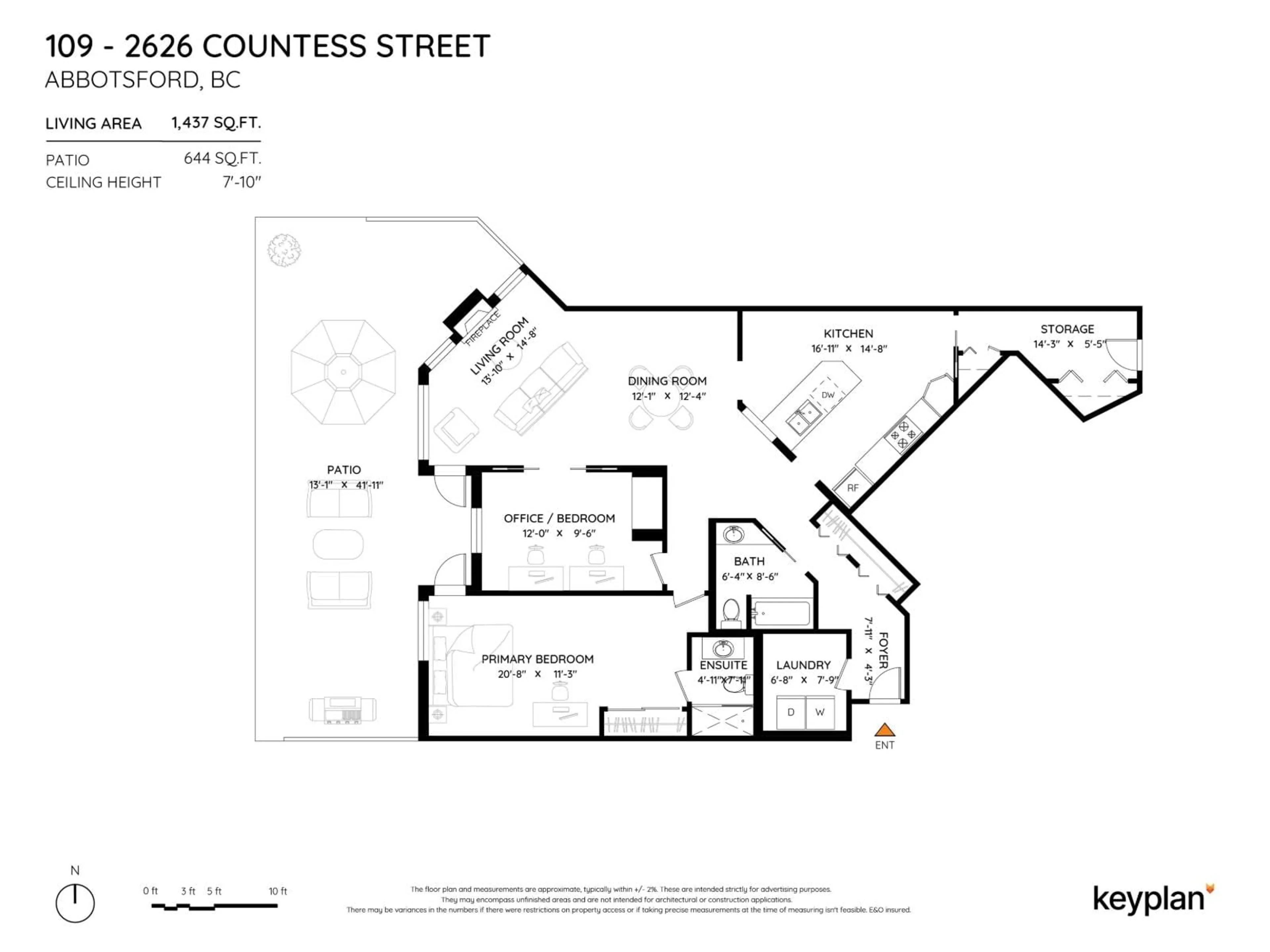 Floor plan for 109 - 2626 COUNTESS STREET, Abbotsford British Columbia V2T5P3