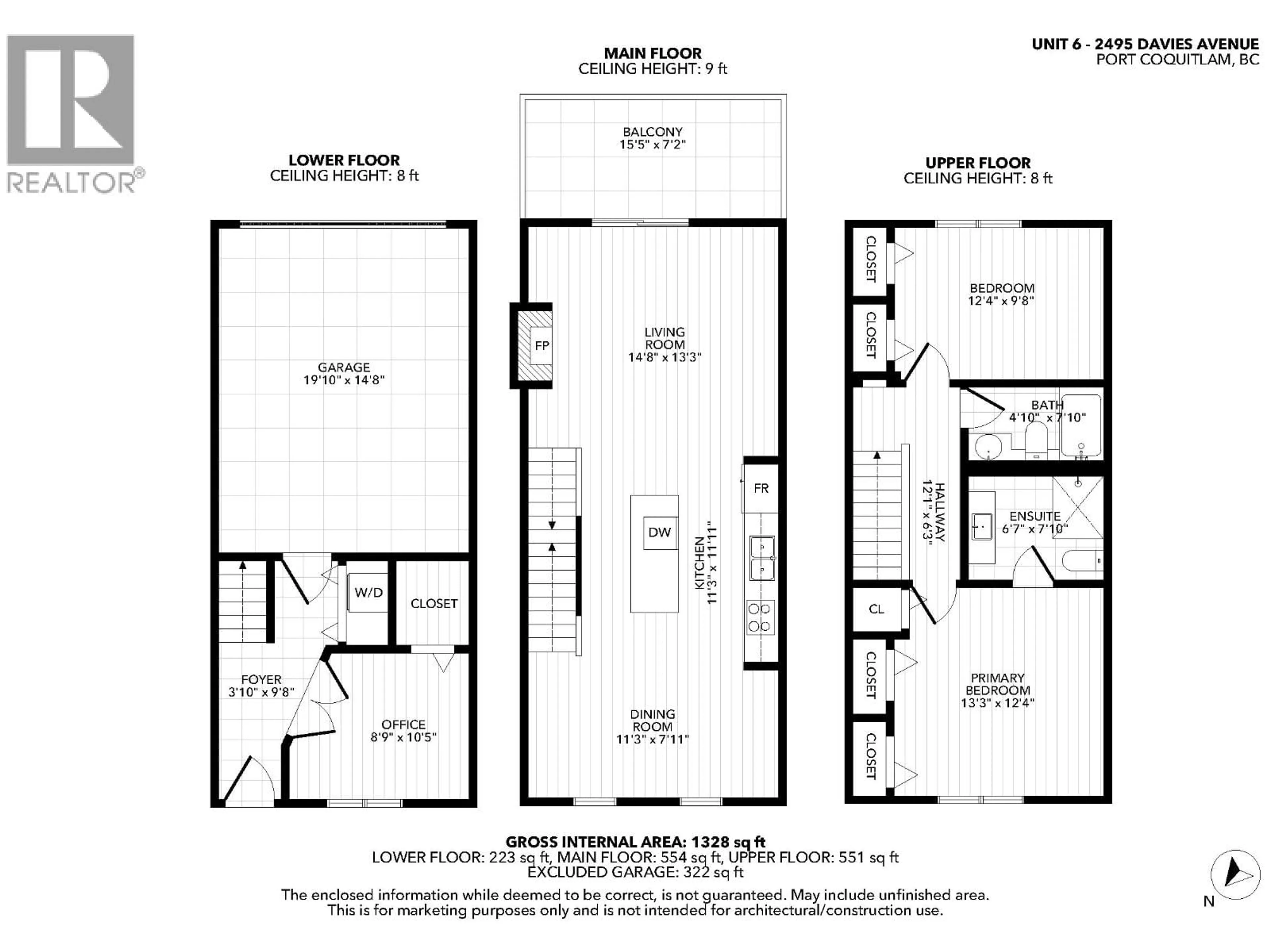 Floor plan for 6 - 2495 DAVIES AVENUE, Port Coquitlam British Columbia V3C0B2