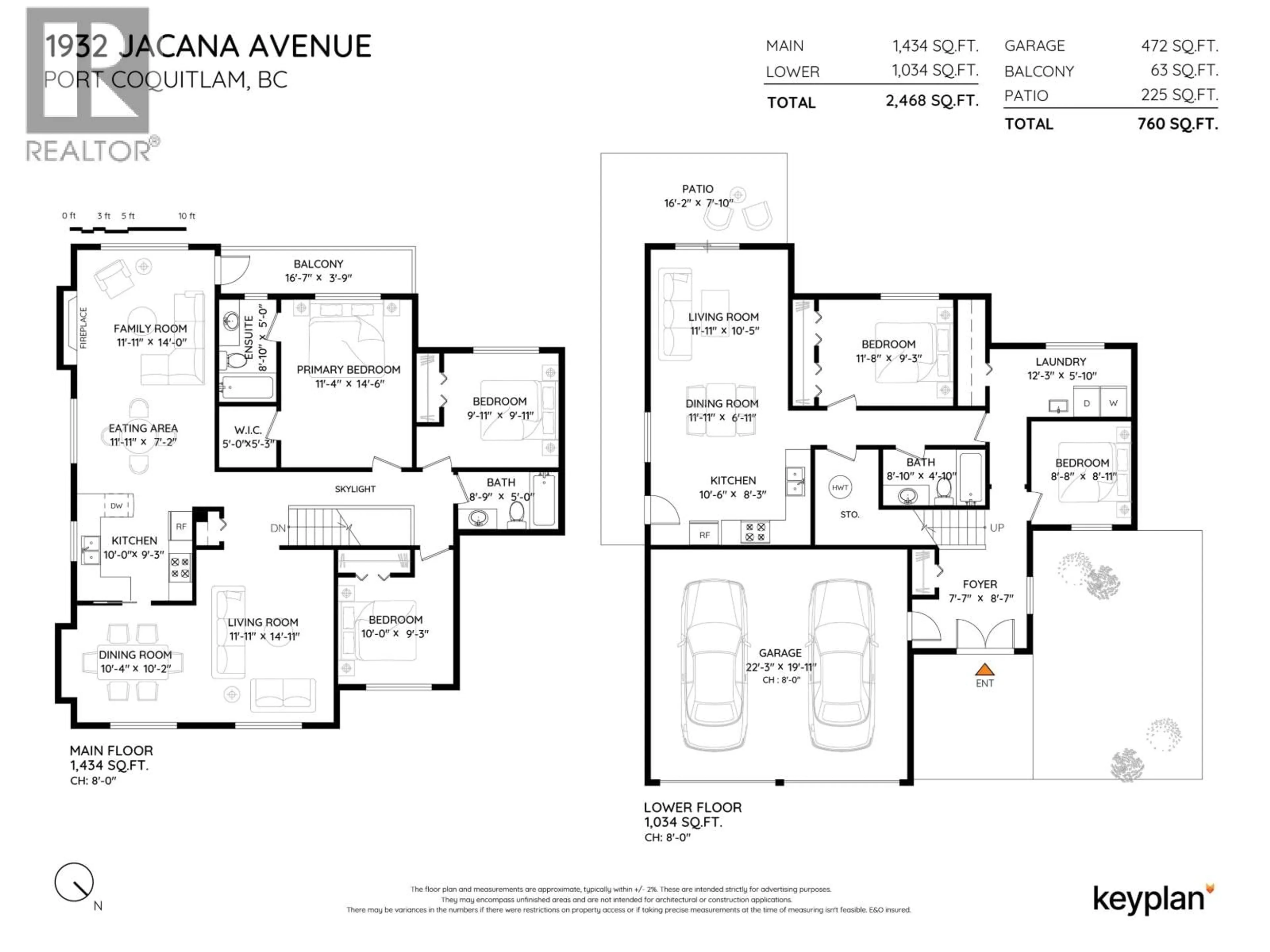 Floor plan for 1932 JACANA AVENUE, Port Coquitlam British Columbia V3C5Y4