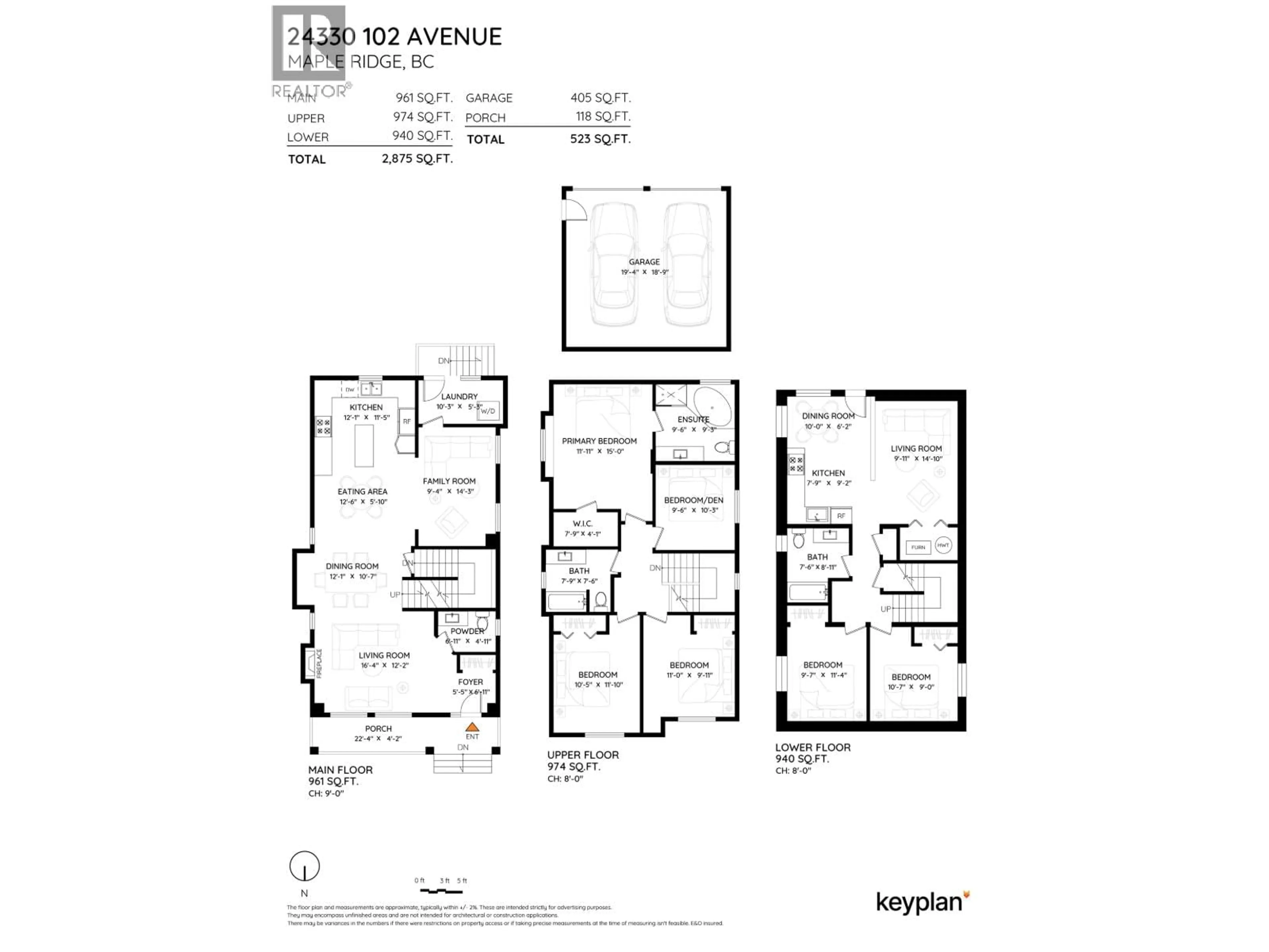 Floor plan for 24330 102 AVENUE, Maple Ridge British Columbia V2W1J1