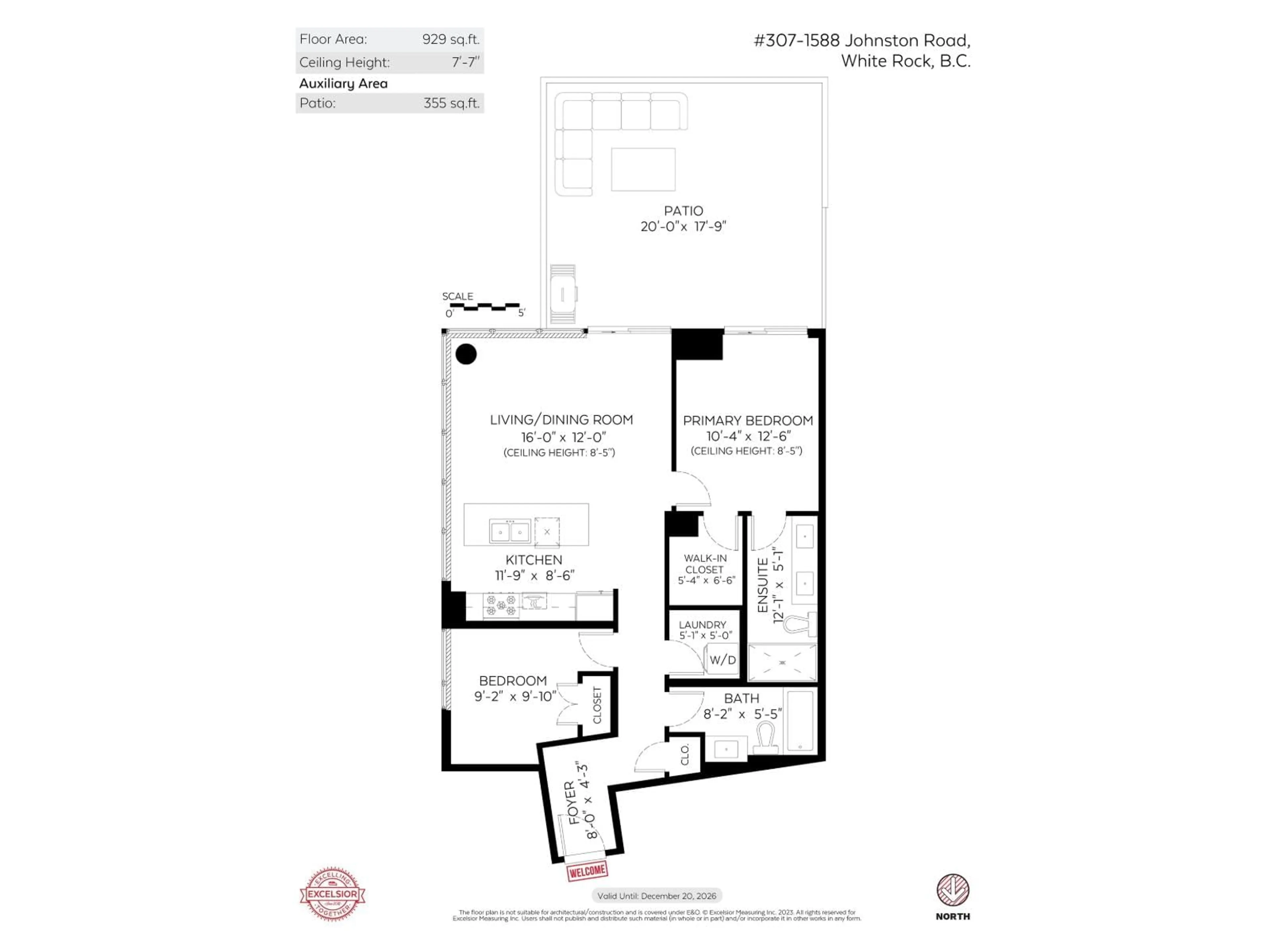 Floor plan for 307 - 1588 JOHNSTON ROAD, White Rock British Columbia V4B0C5
