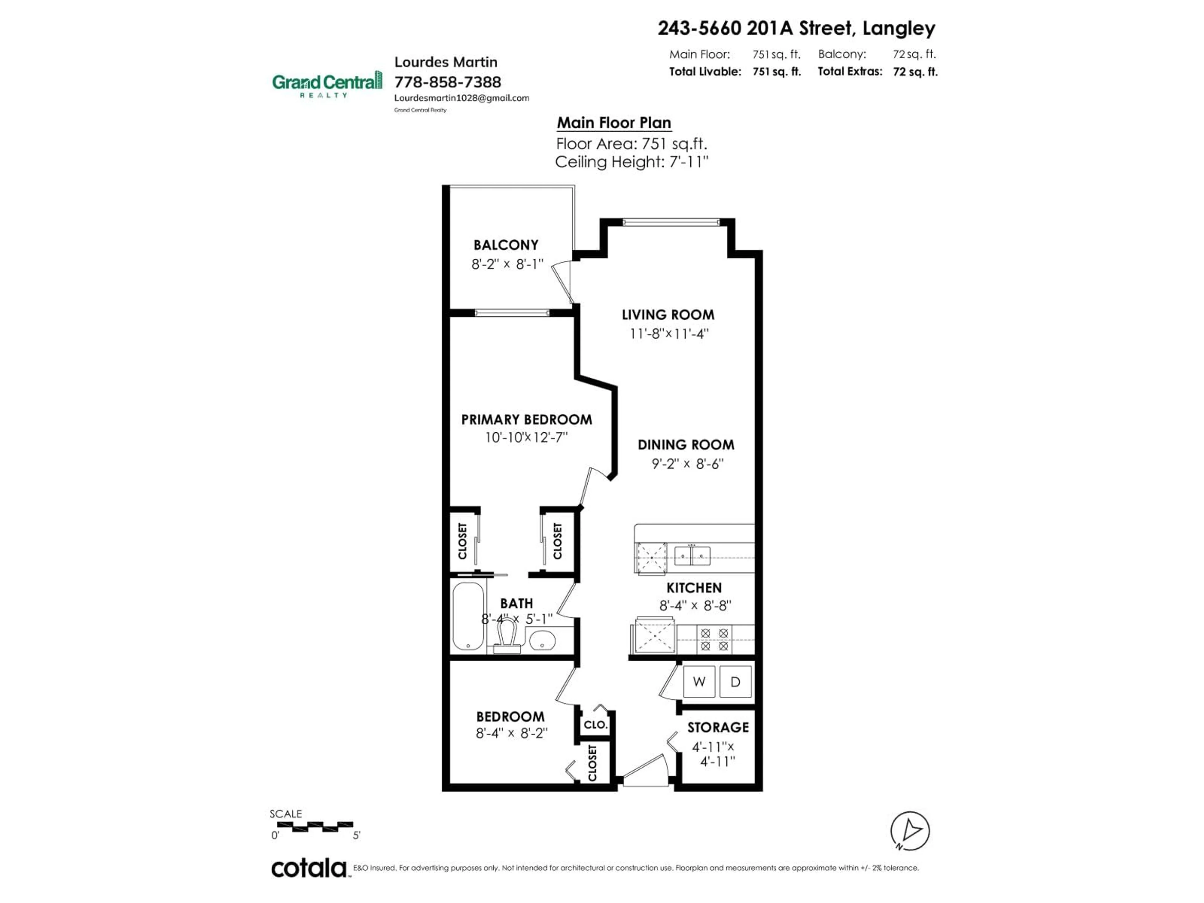 Floor plan for 243 - 5660 201A STREET, Langley British Columbia V3A4E6