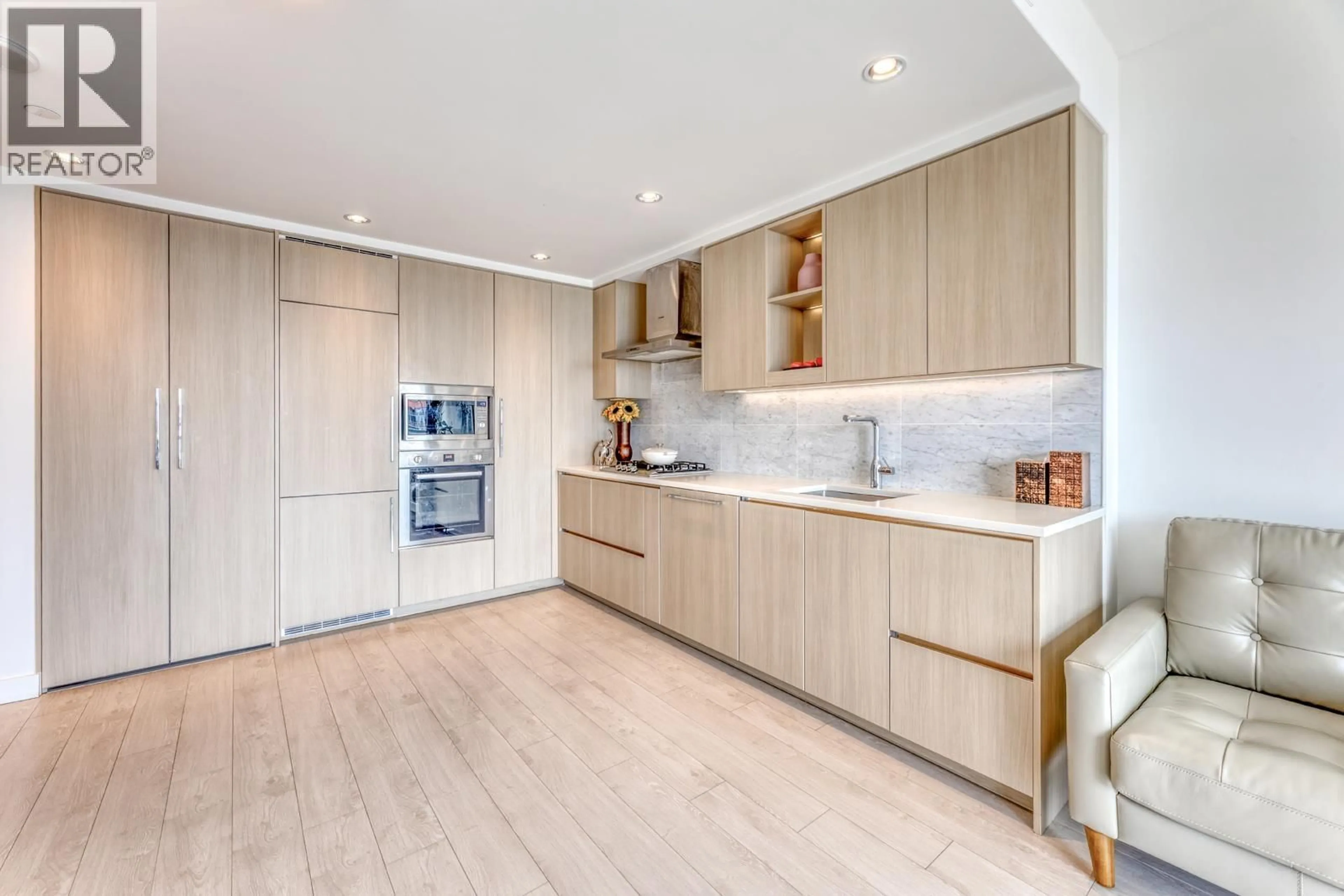 Contemporary kitchen, wood/laminate floor for 2010 - 4720 LOUGHEED HIGHWAY, Burnaby British Columbia V5C0M8