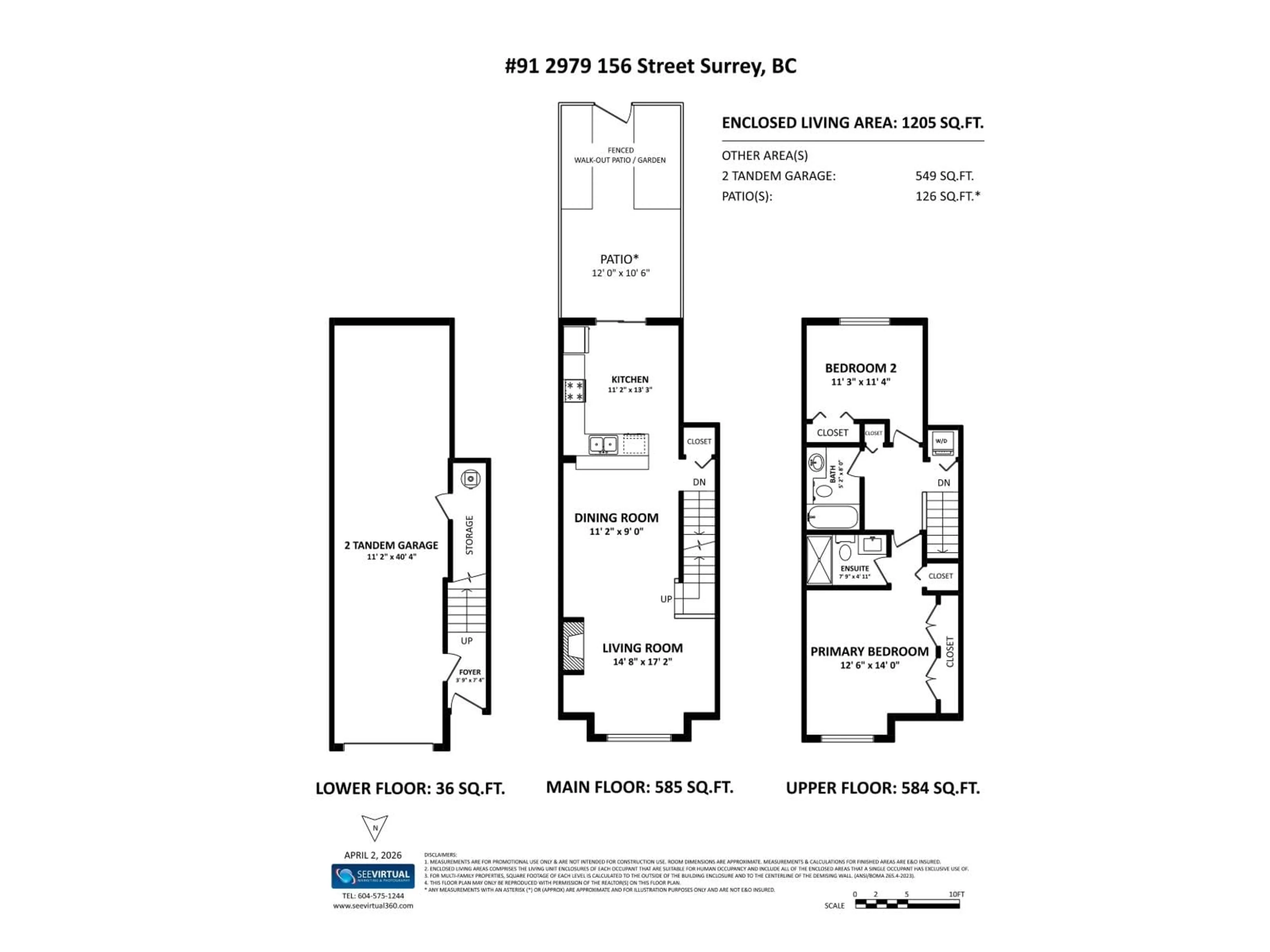 Floor plan for 91 - 2979 156 STREET, Surrey British Columbia V3Z8V8