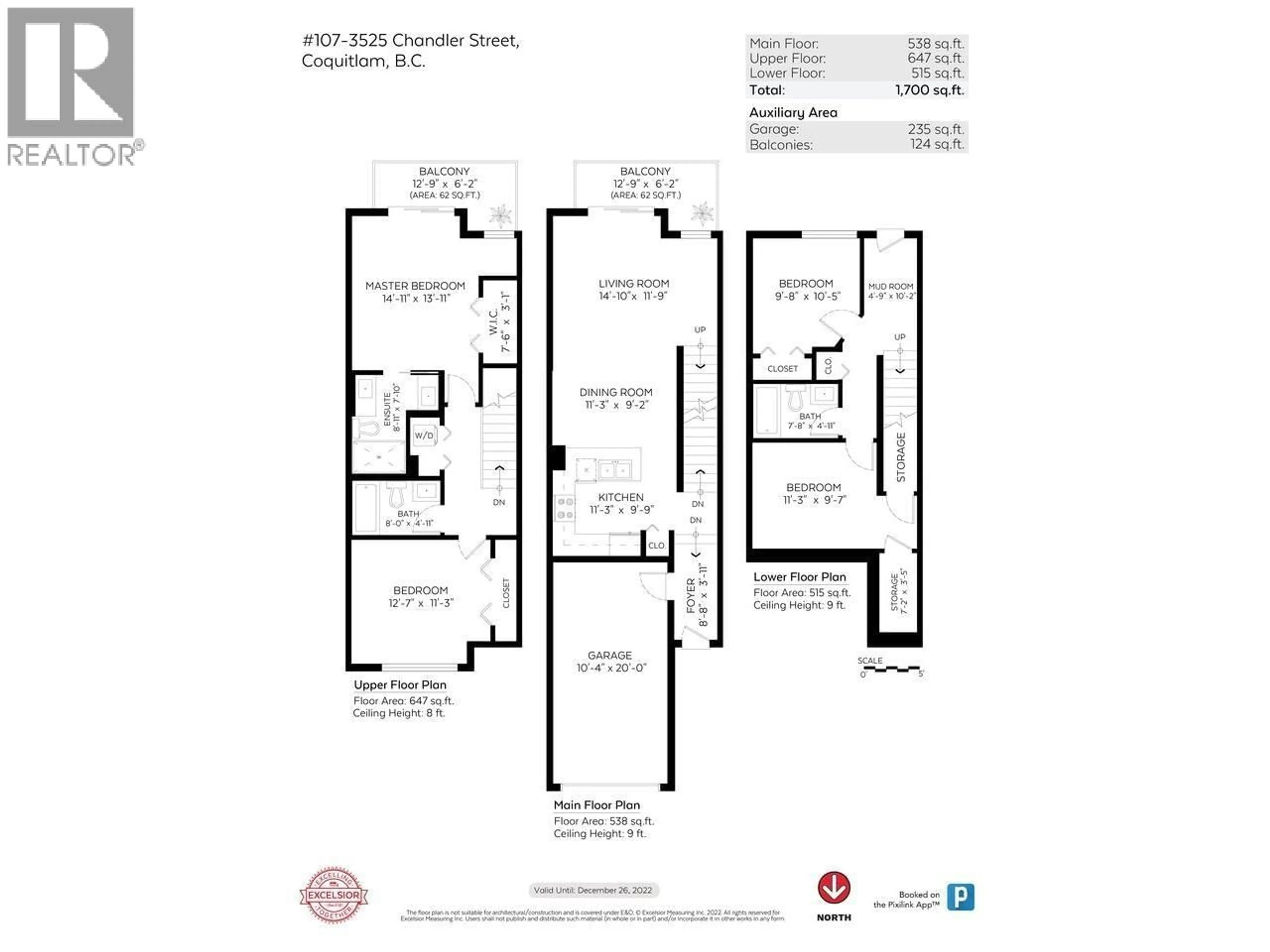 Floor plan for 107 - 3525 CHANDLER STREET, Coquitlam British Columbia V3E0L9