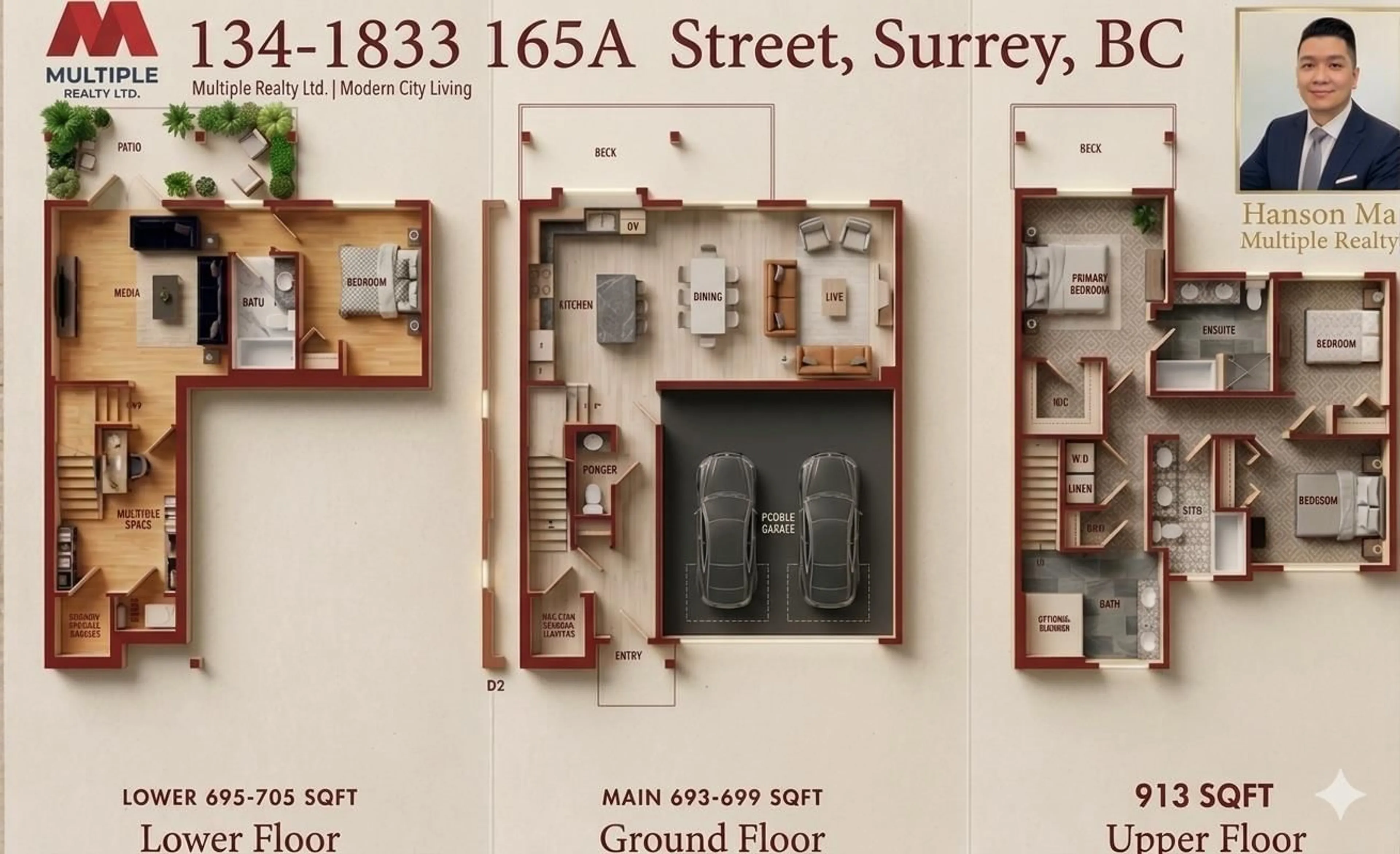 Floor plan for 134 - 1833 165A STREET, Surrey British Columbia V3Z9N3