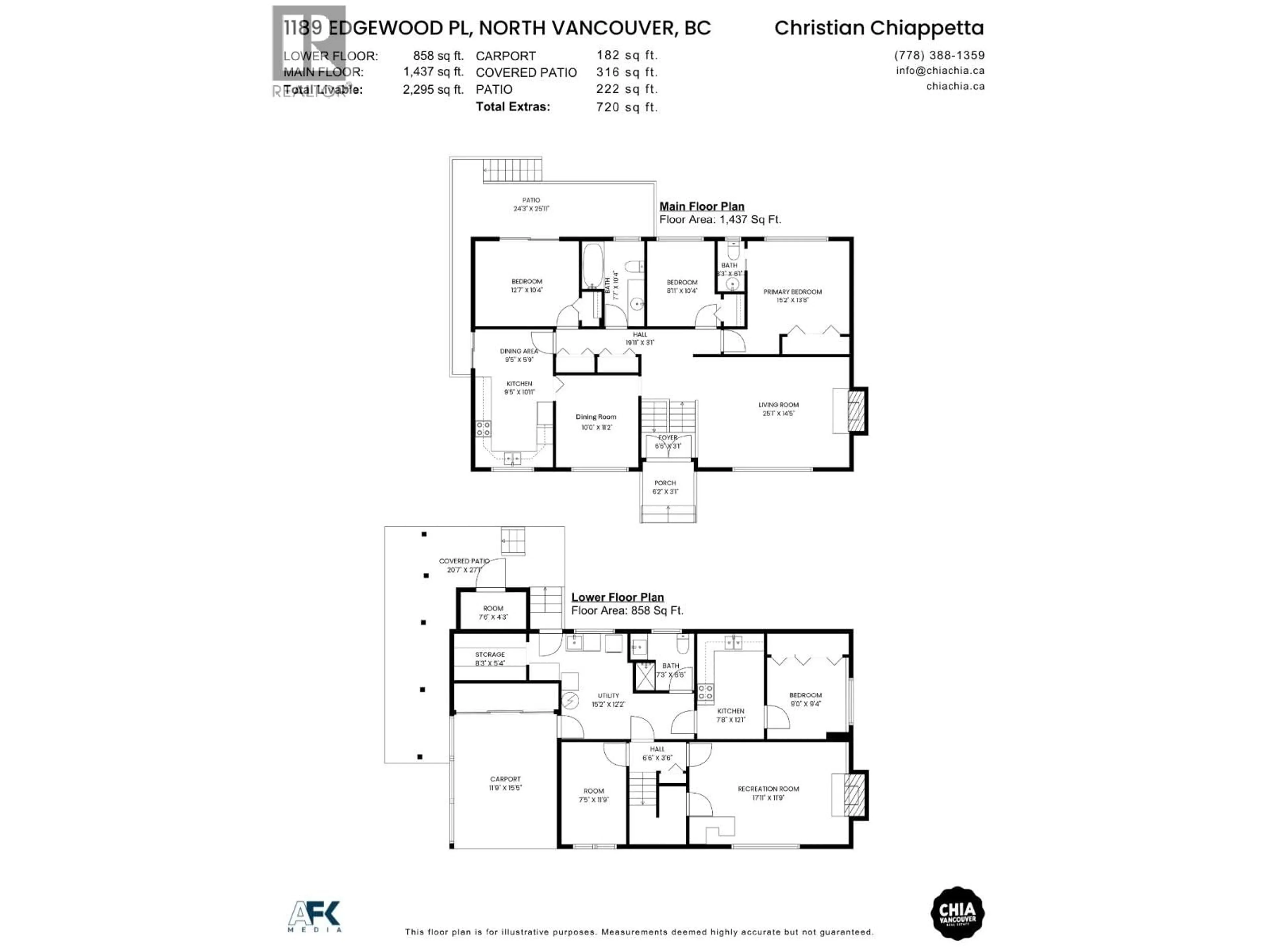 Floor plan for 1189 EDGEWOOD PLACE, North Vancouver British Columbia V7R1Z1