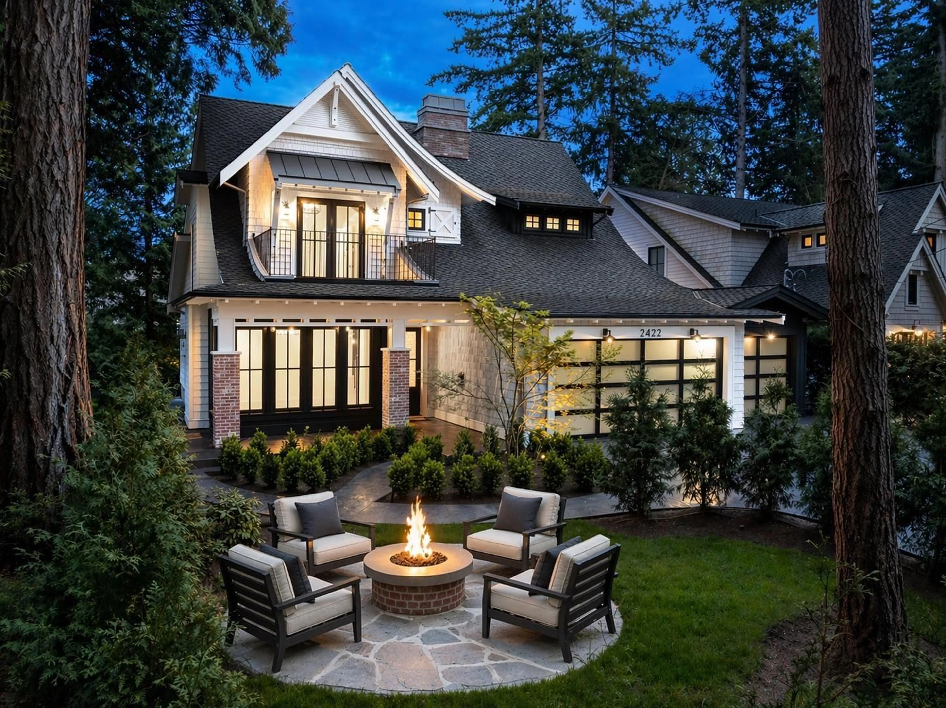 Home with brick exterior material, unknown for 2422 CHRISTOPHERSON ROAD, Surrey British Columbia V4A5W2