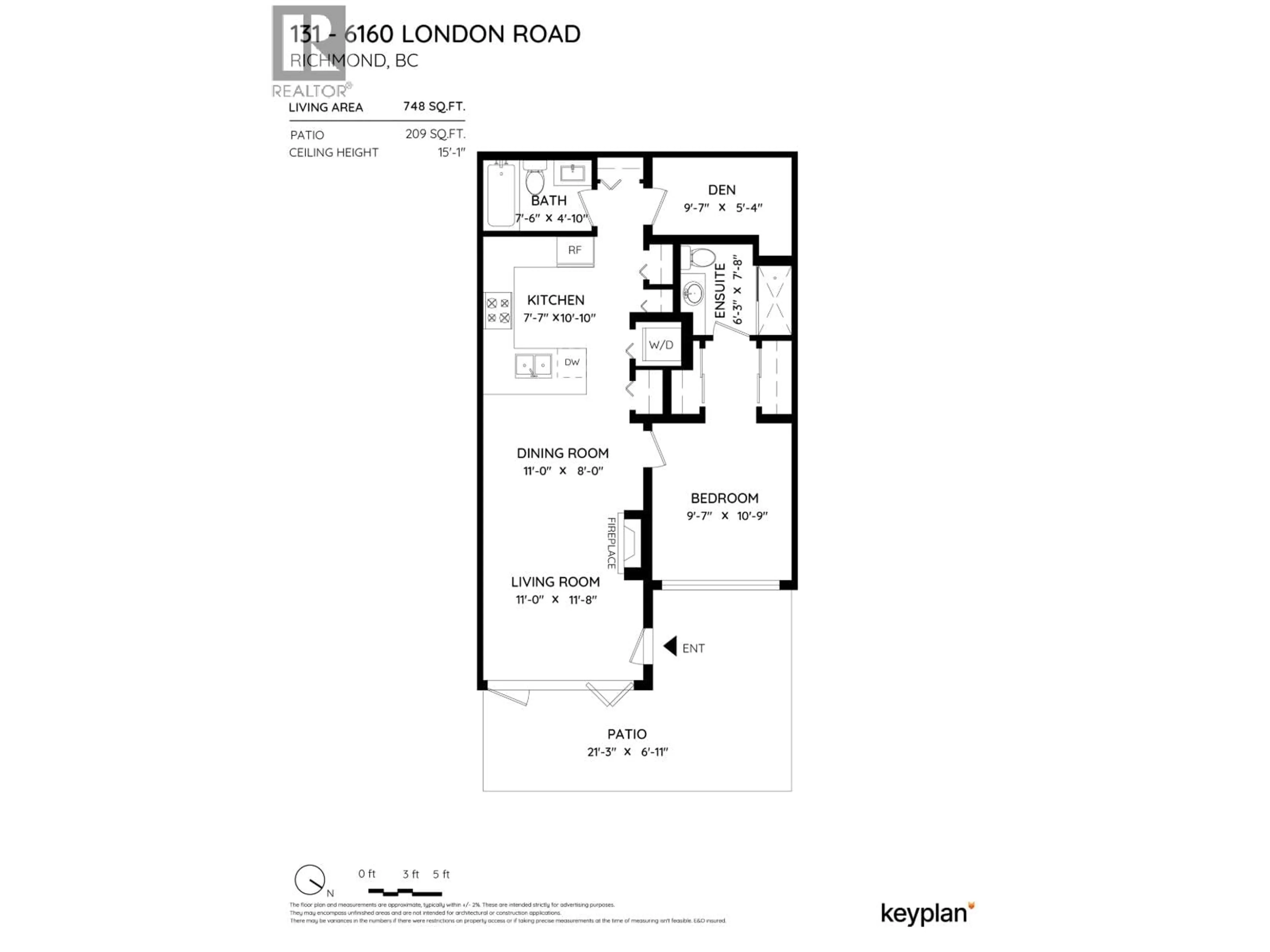 Floor plan for 131 - 6160 LONDON ROAD, Richmond British Columbia V7E4J2