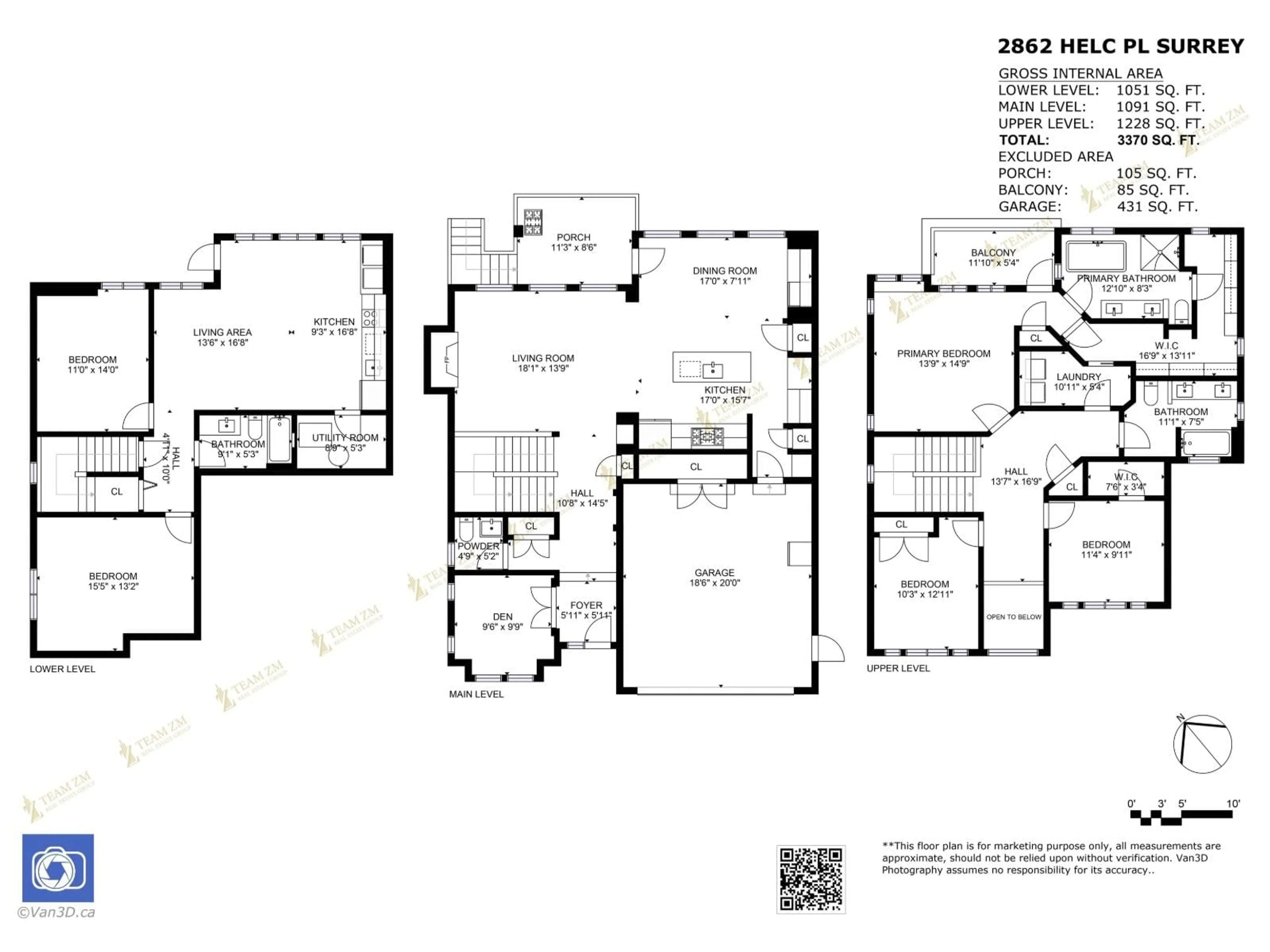Floor plan for 2862 HELC PLACE, Surrey British Columbia V3Z0C6