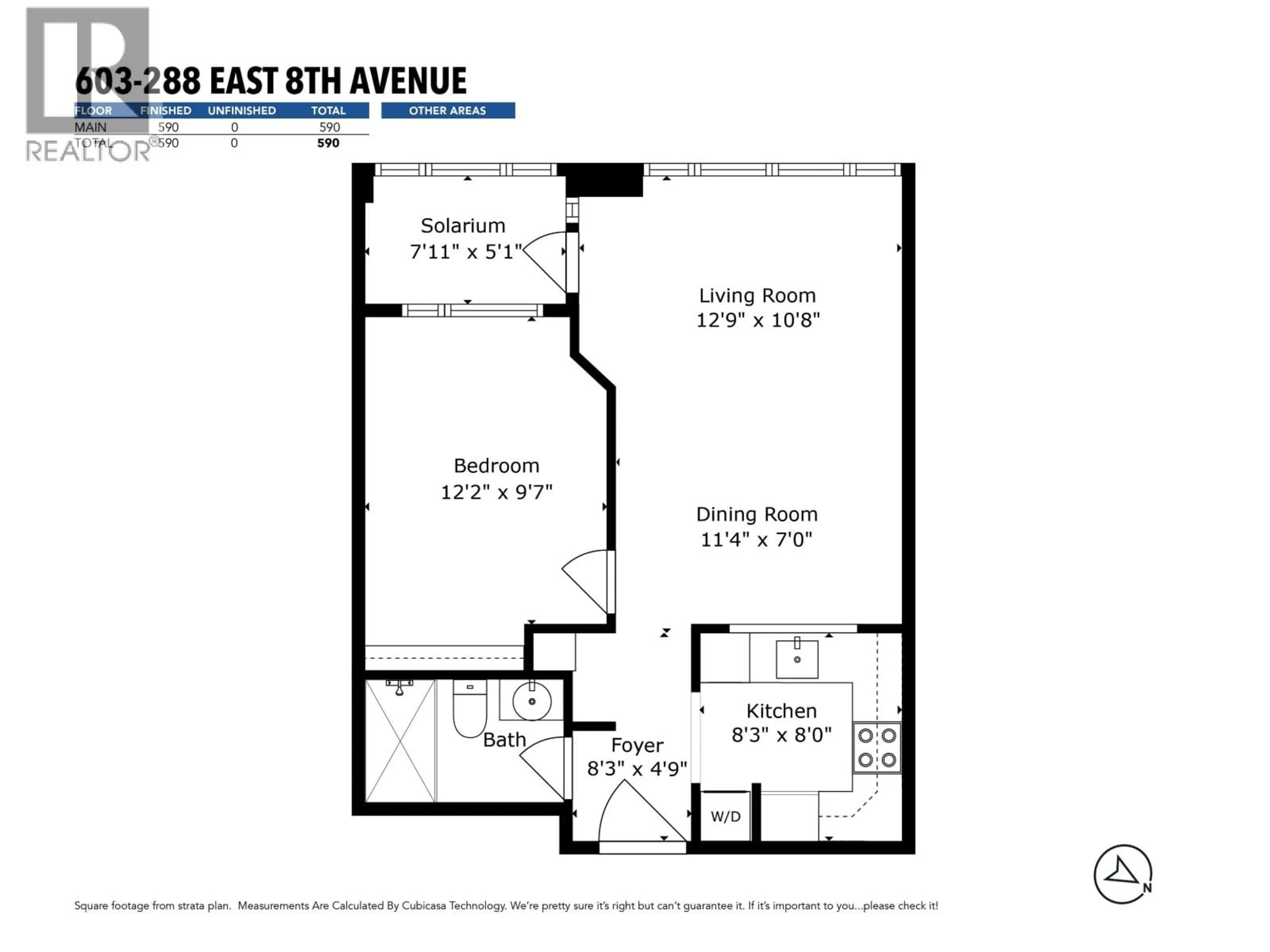 Floor plan for 603 - 288 8TH AVENUE, Vancouver British Columbia V5T4S8