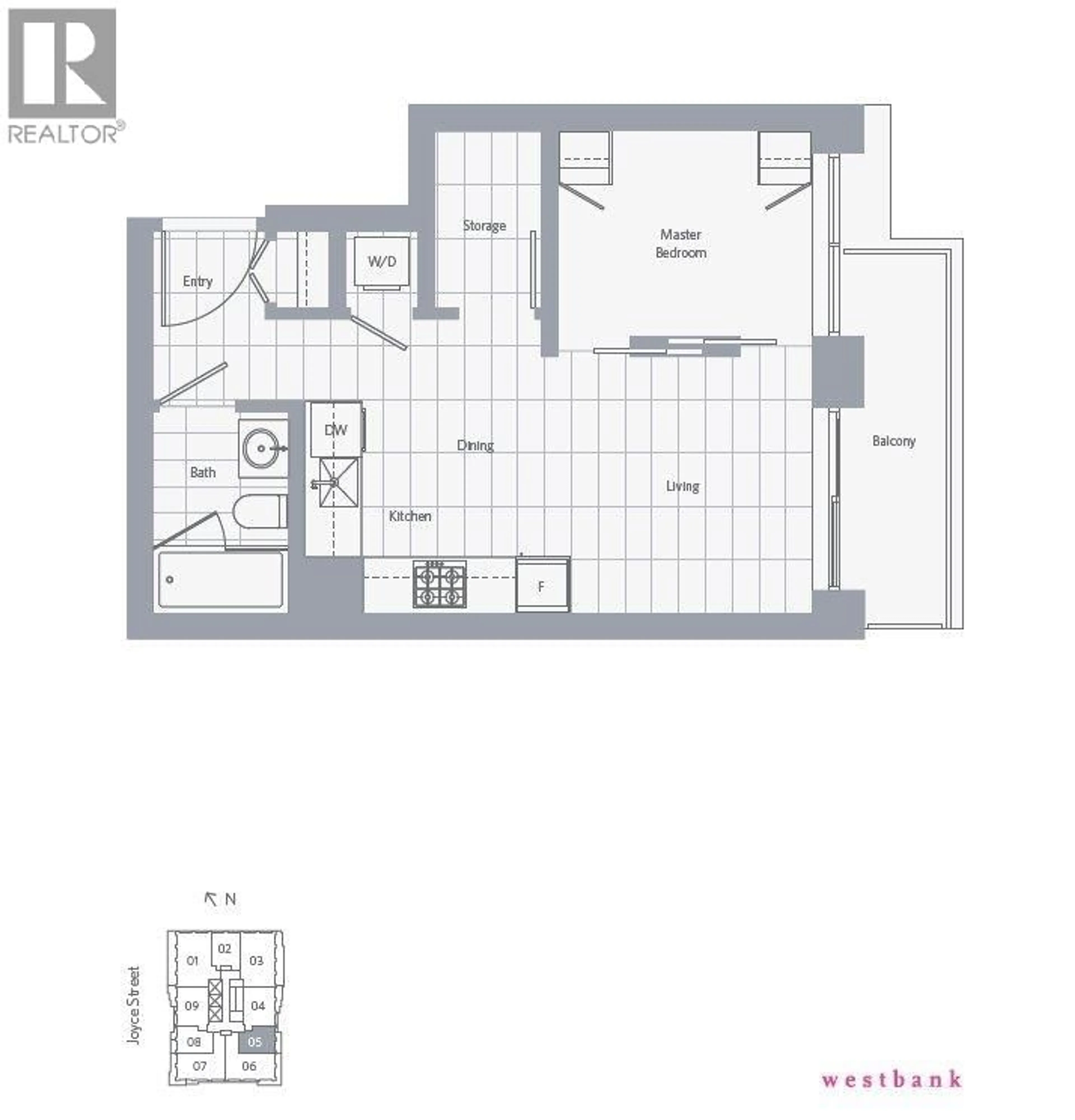 Floor plan for 2405 - 5058 JOYCE STREET, Vancouver British Columbia V5R0J9