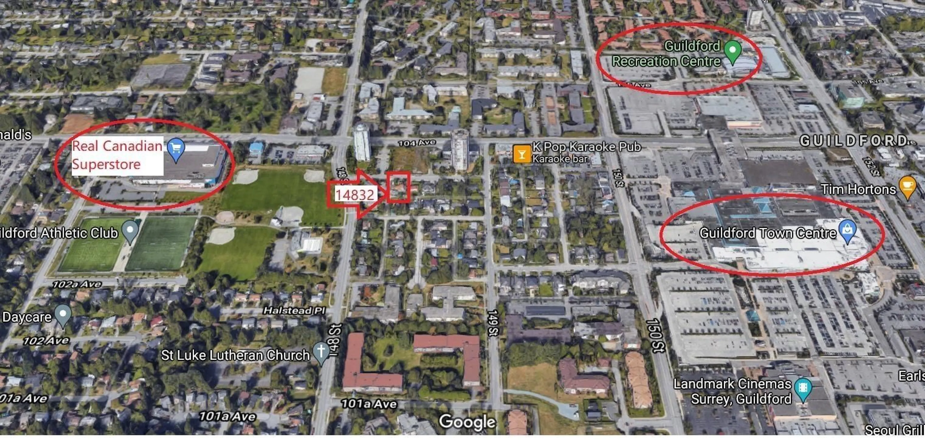 Picture of a map for 14832 103A AVENUE, Surrey British Columbia V3R1L7