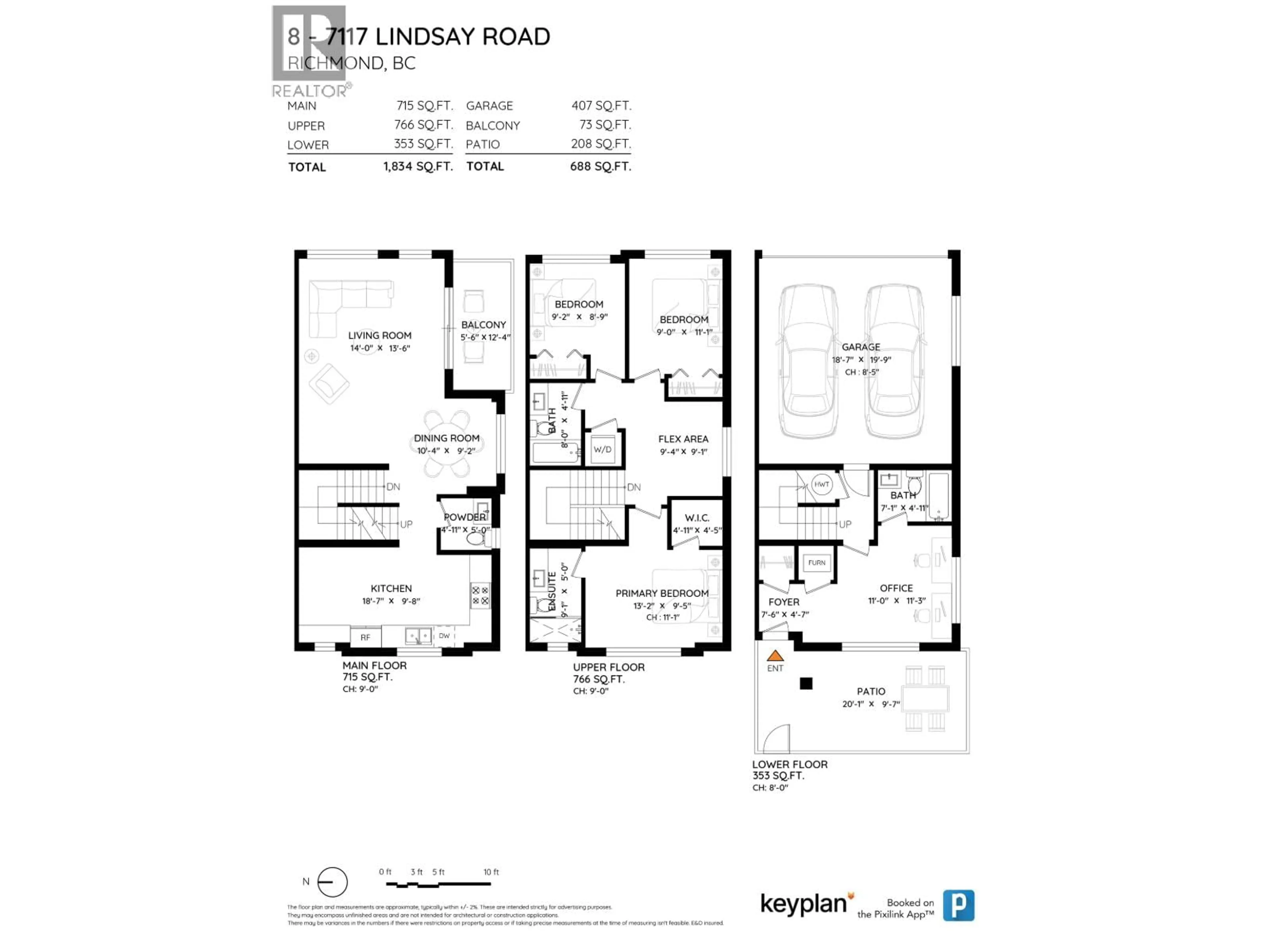 Floor plan for 8 - 7117 LINDSAY ROAD, Richmond British Columbia V7C2P5