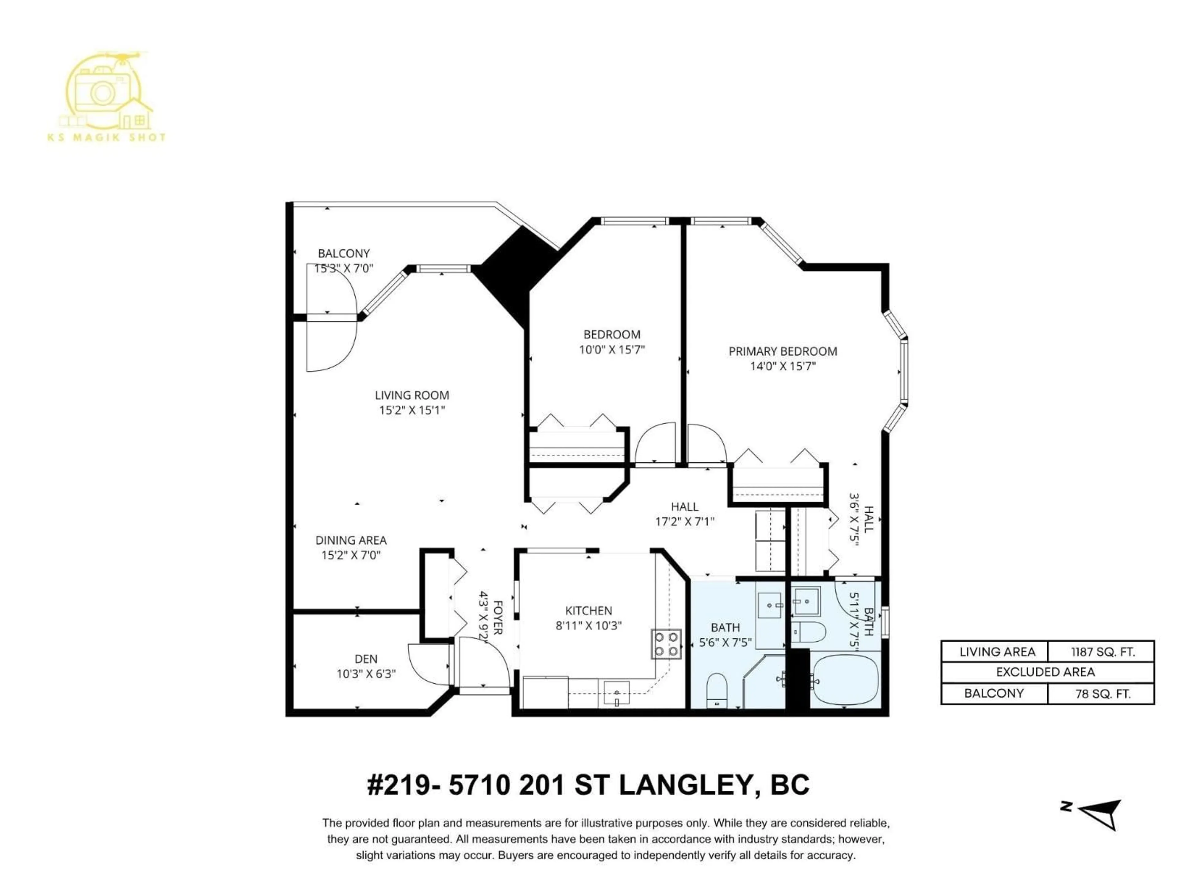 Floor plan for 219 - 5710 201 STREET, Langley British Columbia V3A8A8