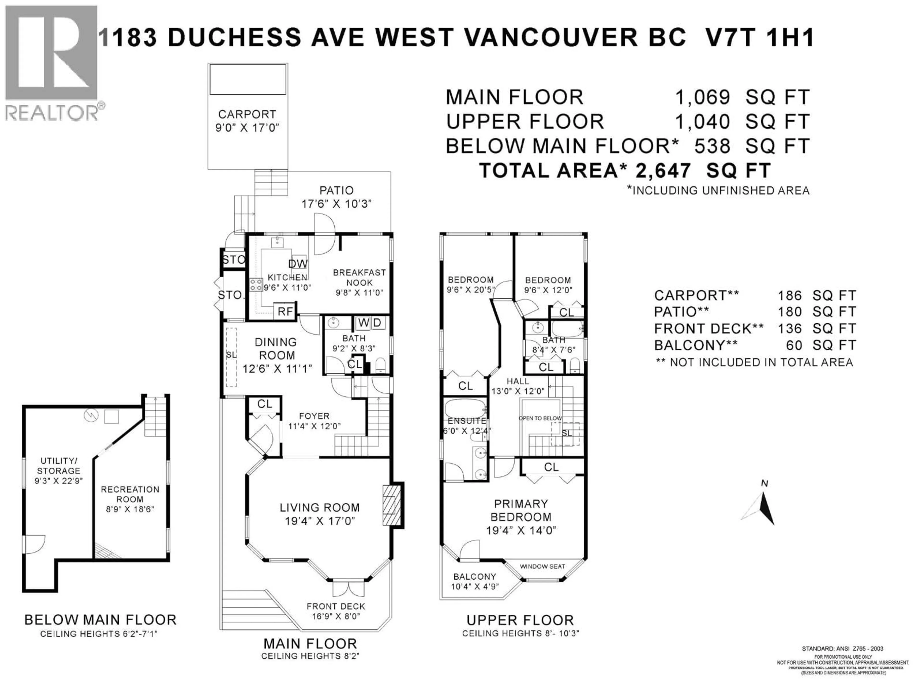 Floor plan for 1183 DUCHESS AVENUE, West Vancouver British Columbia V7T1H1