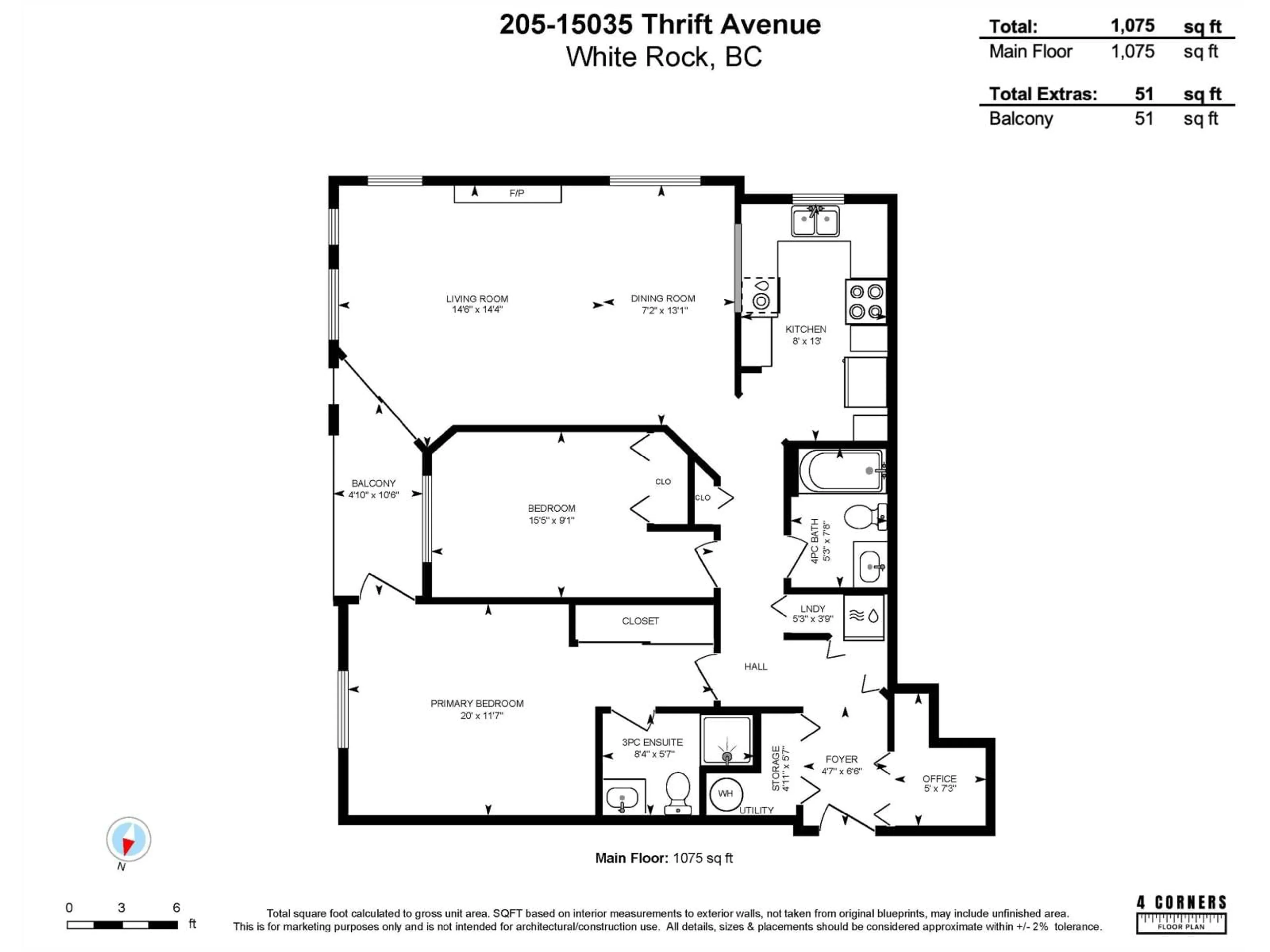 Floor plan for 205 - 15035 THRIFT AVENUE, White Rock British Columbia V4B2K2