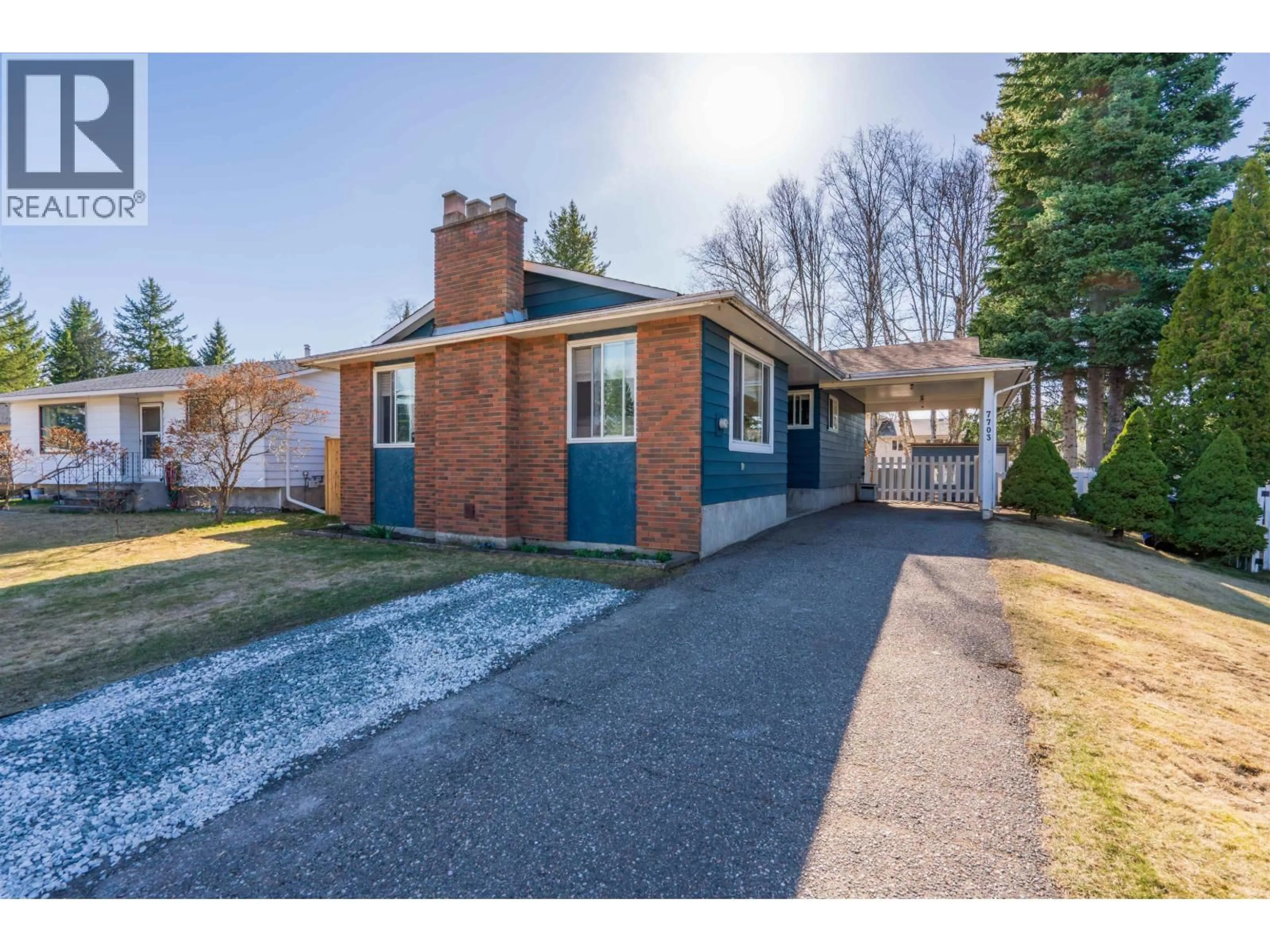 Home with brick exterior material, street for 7703 MCMASTER CRESCENT, Prince George British Columbia V2N3L3