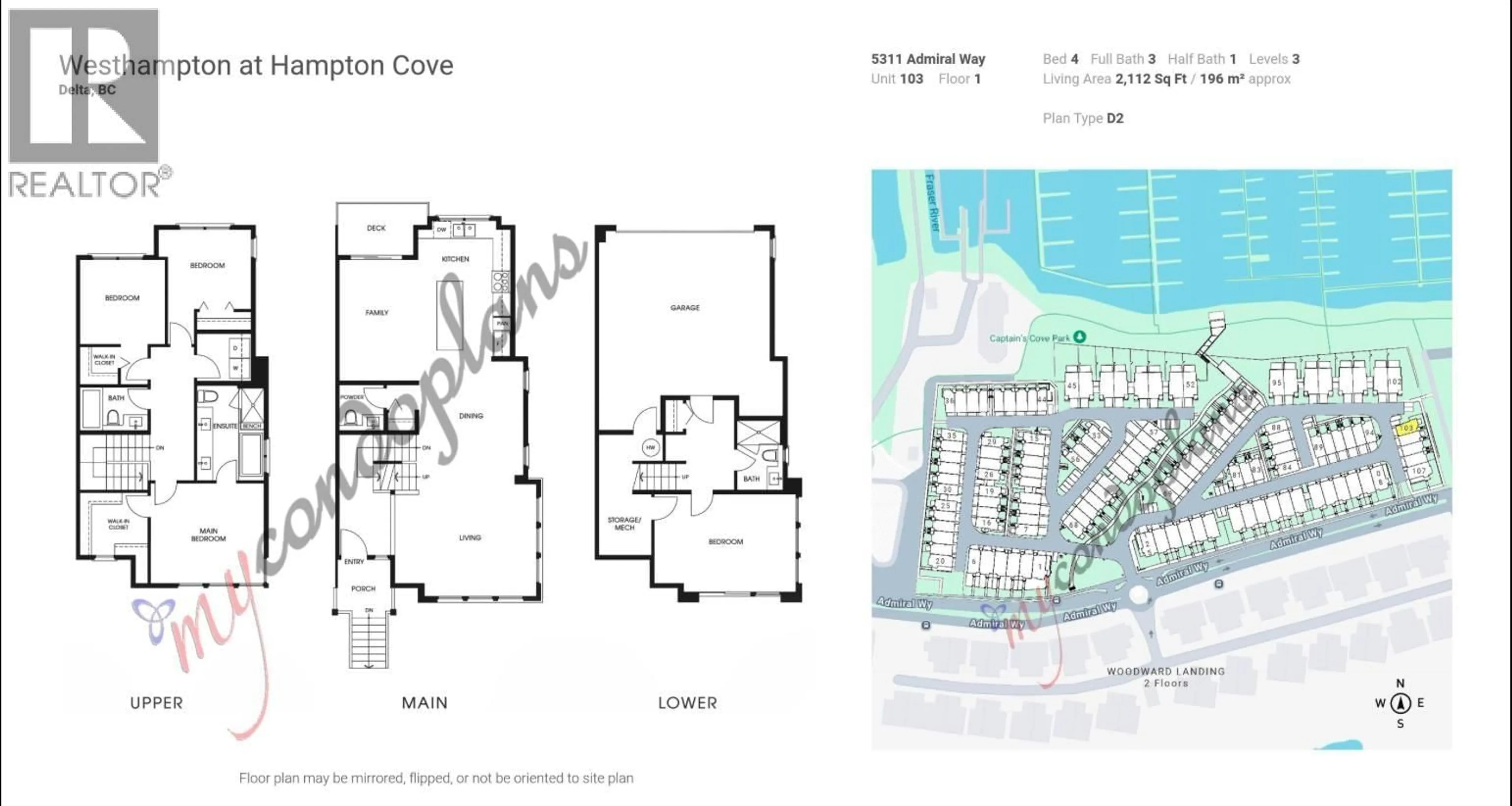 Floor plan for 103 - 5311 ADMIRAL WAY, Delta British Columbia V4K0E2
