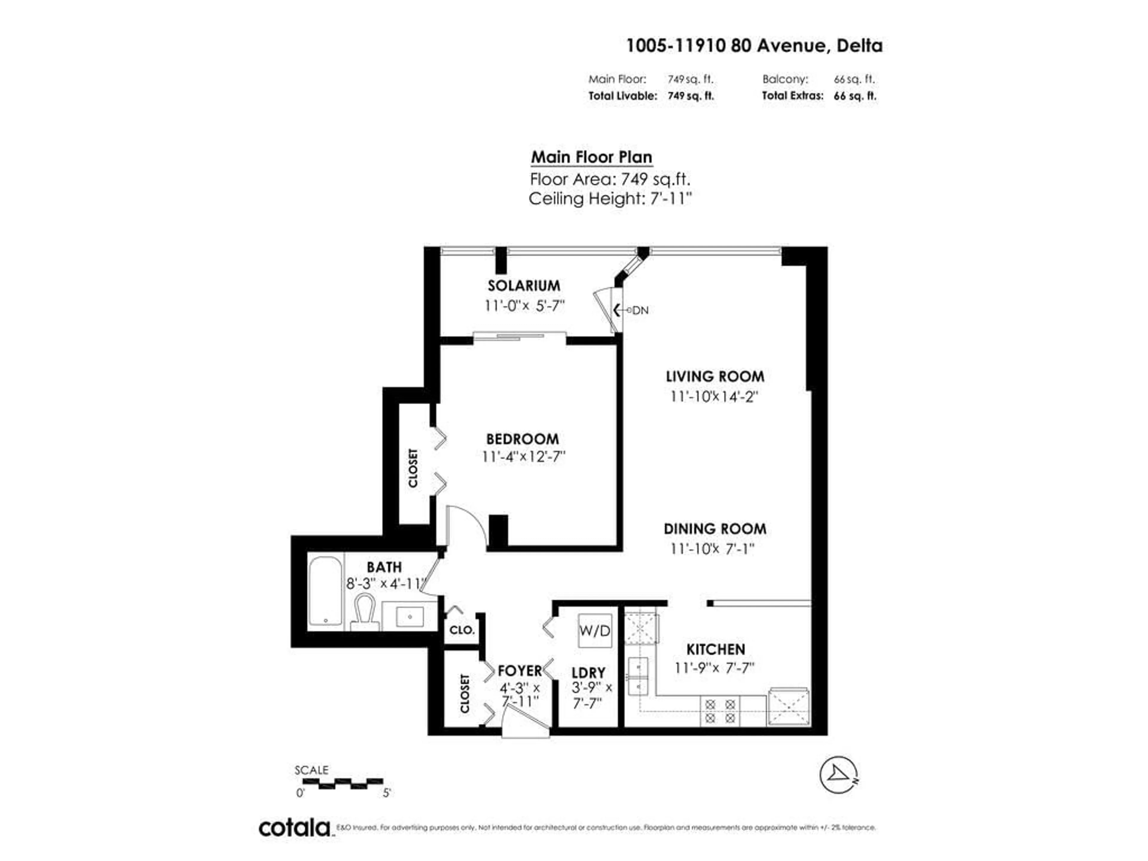 Floor plan for 1005 - 11910 80 AVENUE, Delta British Columbia V4C8E3