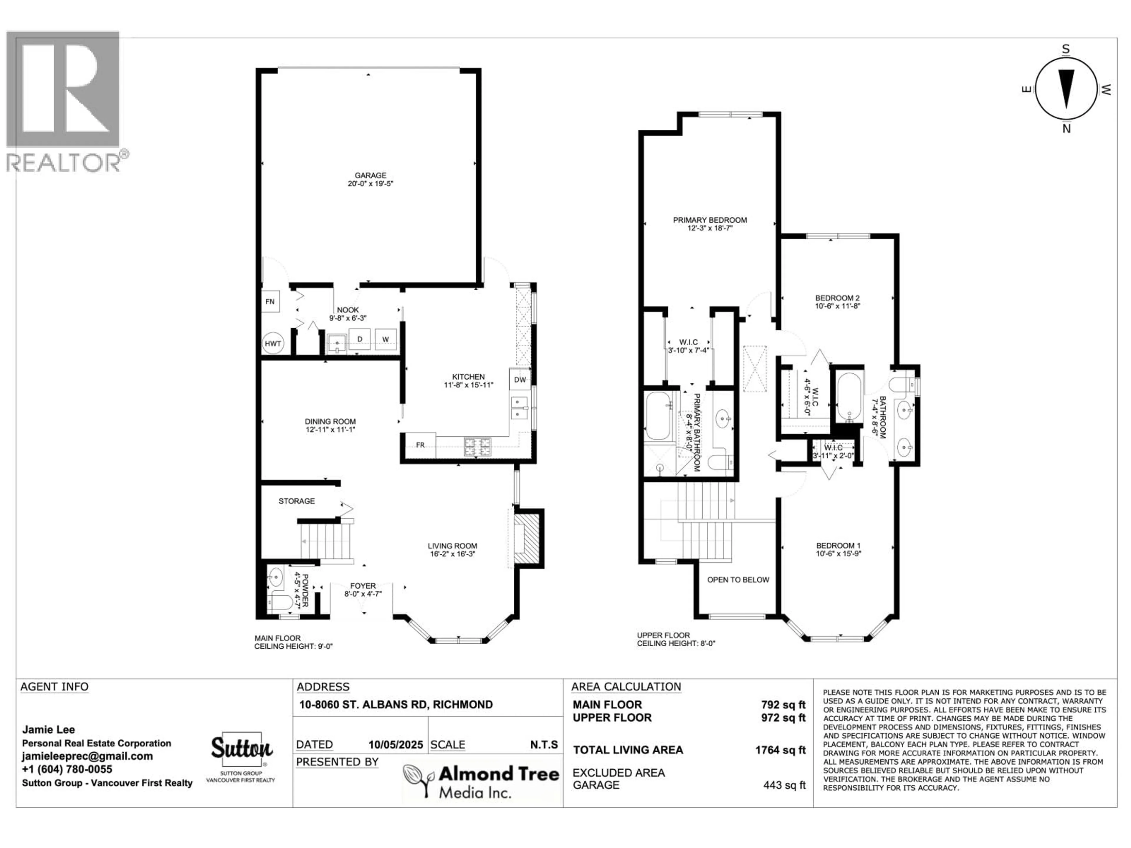 Floor plan for 10 - 8060 ST. ALBANS ROAD, Richmond British Columbia V6Y2K9