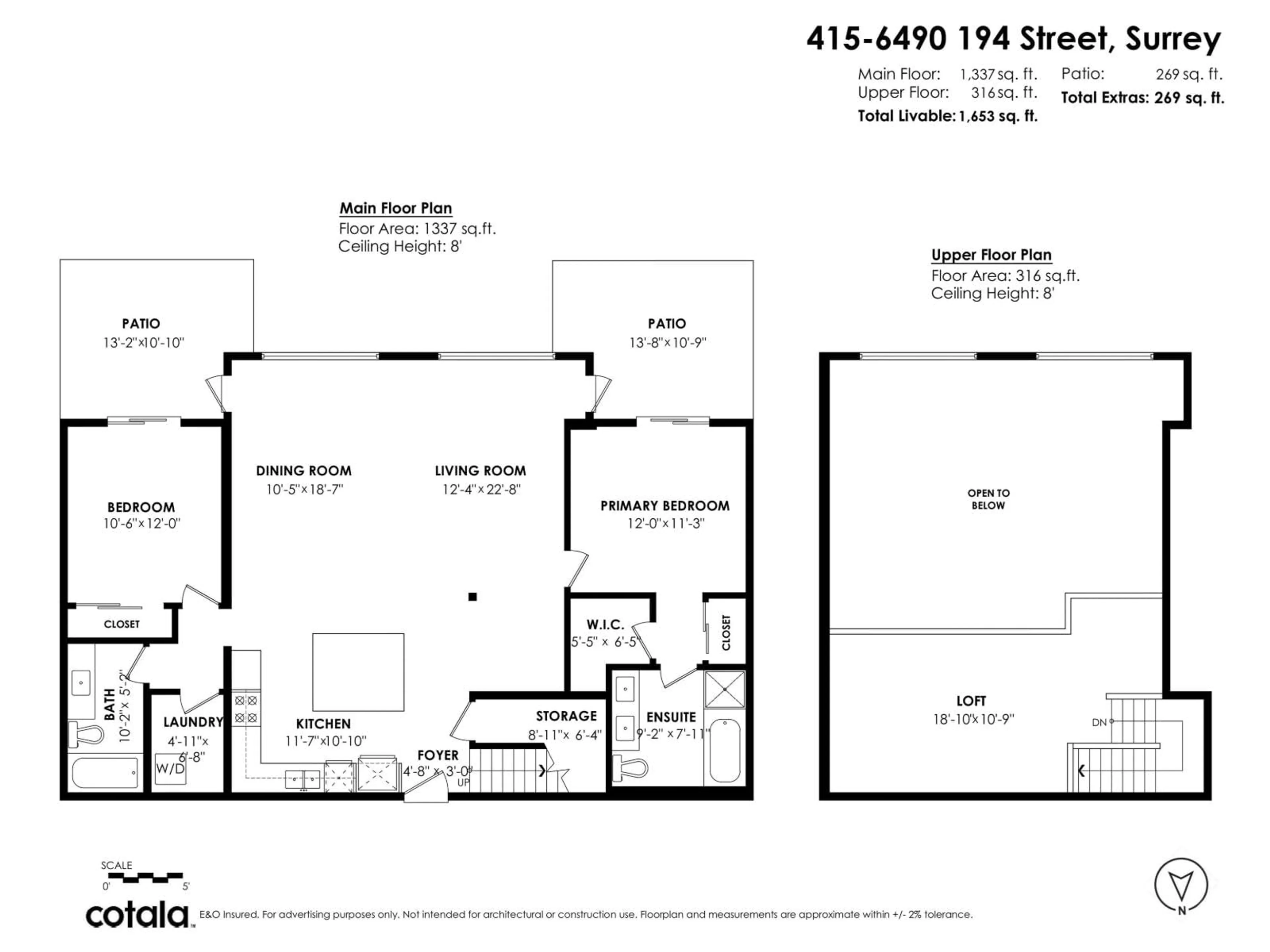 Floor plan for 415 - 6490 194 STREET, Surrey British Columbia V4N6J9