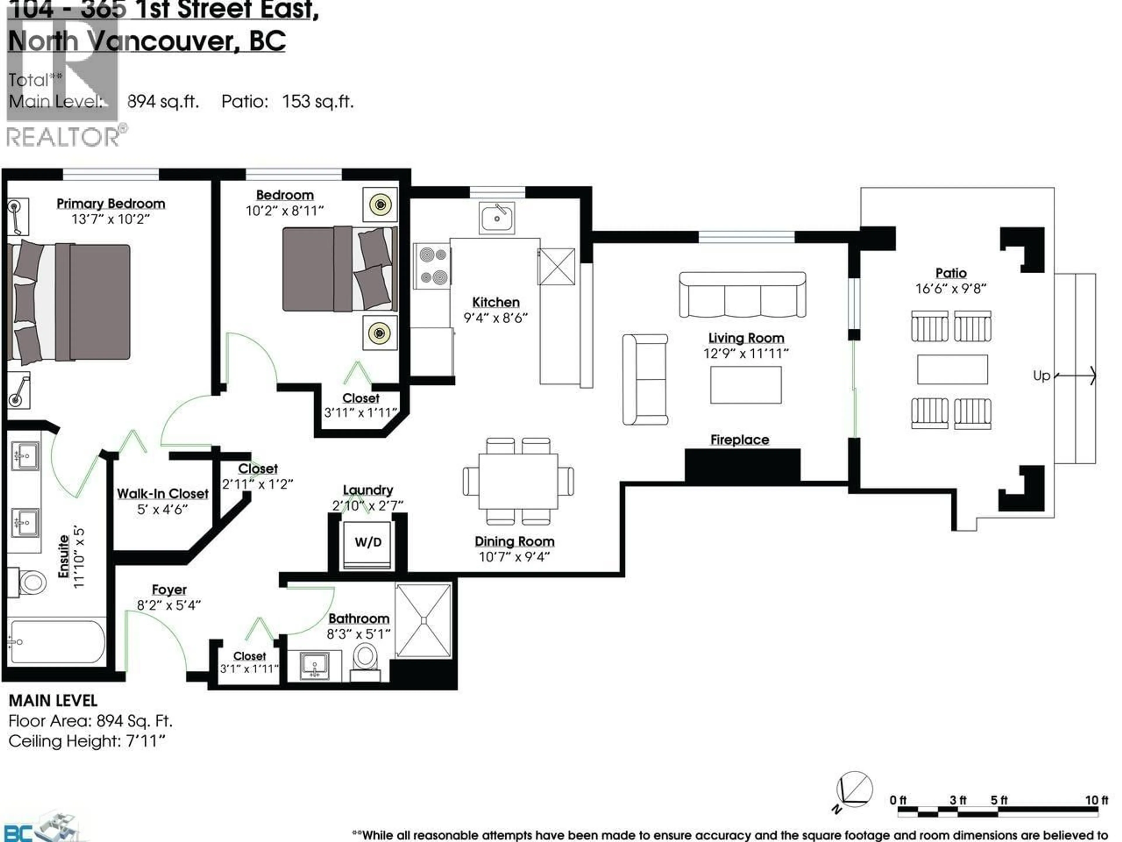 Floor plan for 104 - 365 1ST STREET, North Vancouver British Columbia V7L4W5