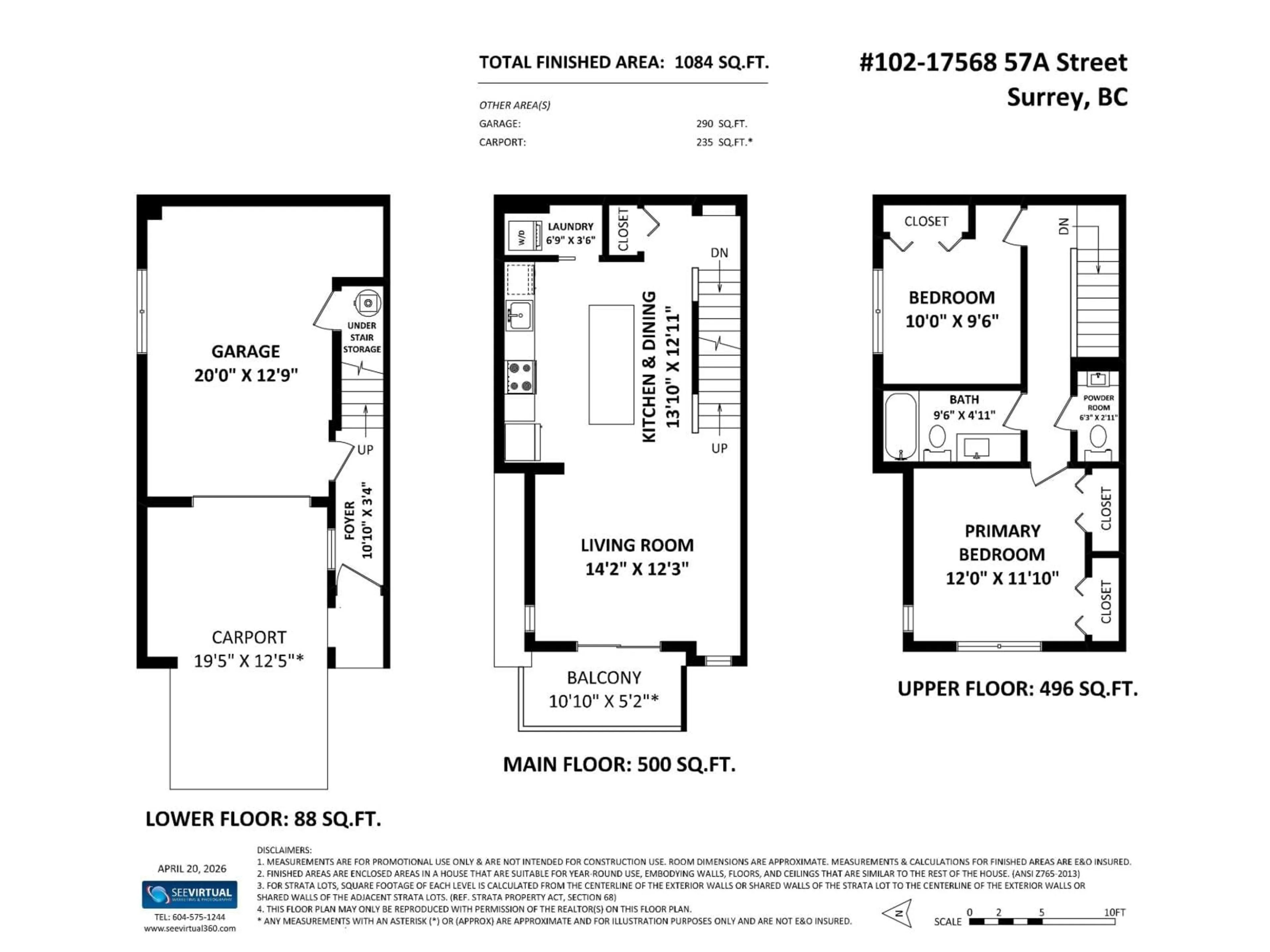 Floor plan for 102 - 17568 57A AVENUE, Surrey British Columbia V3S7V2
