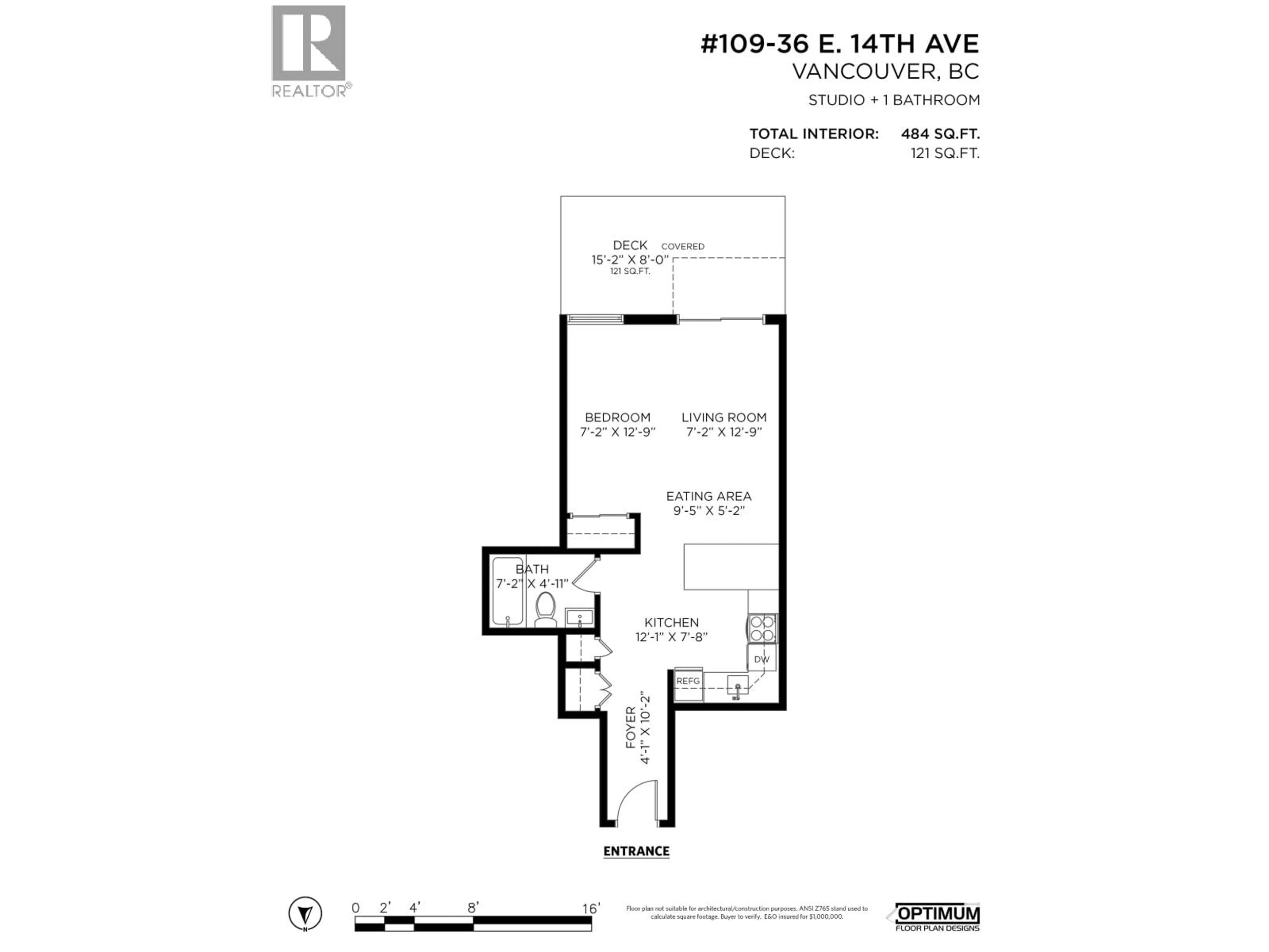 Floor plan for 109 - 36 14TH AVENUE, Vancouver British Columbia V5T4C9